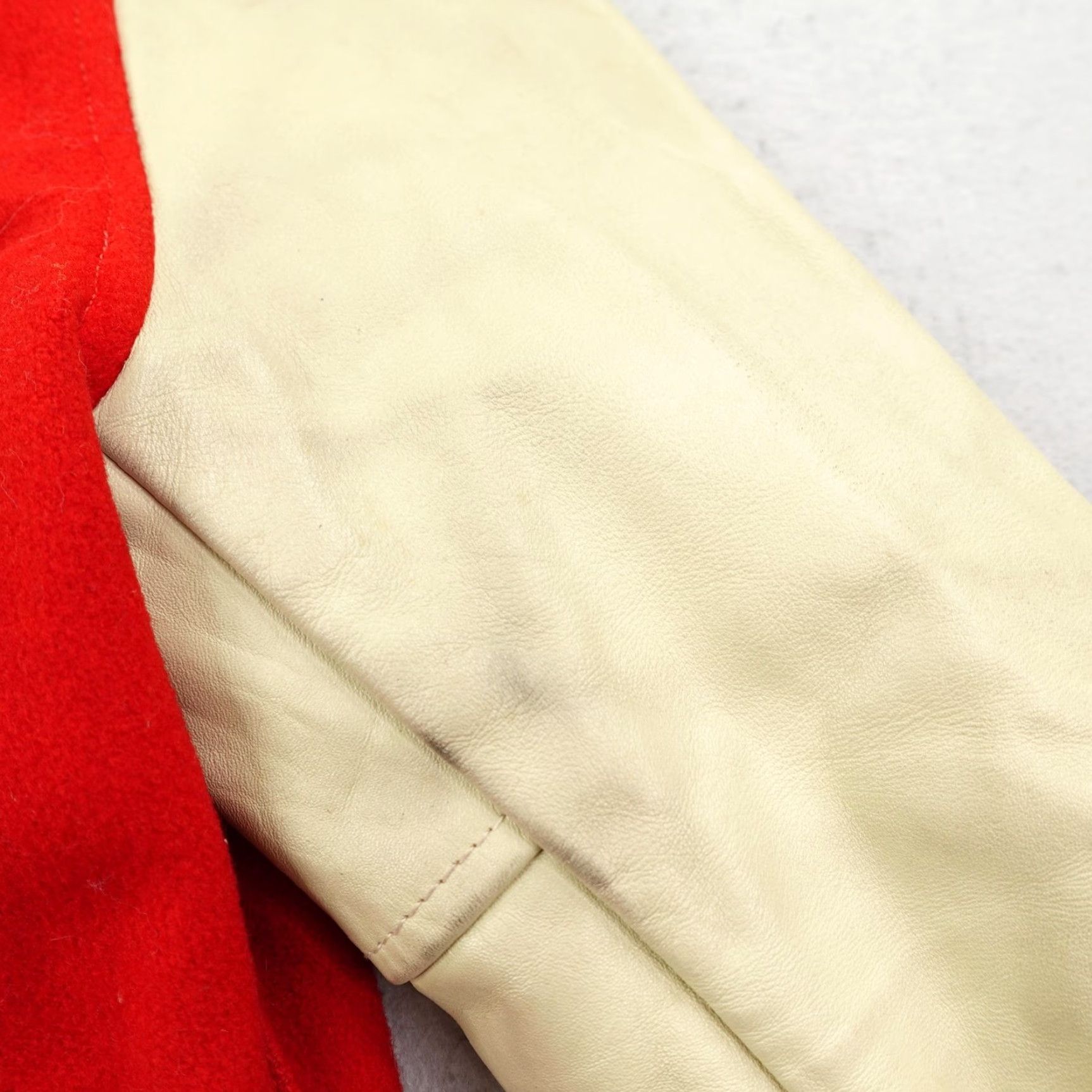 Vintage VINTAGE Skookum Letterman Jacket Men 38 Red Varsity 70s Chain Stitch Soccer Coat Size US XXS / EU 40 - 7 Thumbnail