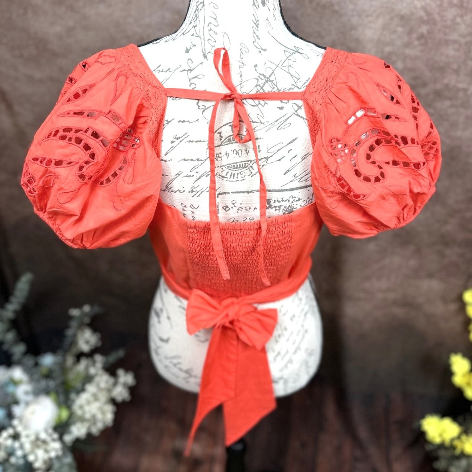 Other Band of the Free Tie Back Short Sleeve Entrada Top Orange S Size S / US 4 / IT 40 - 13 Thumbnail
