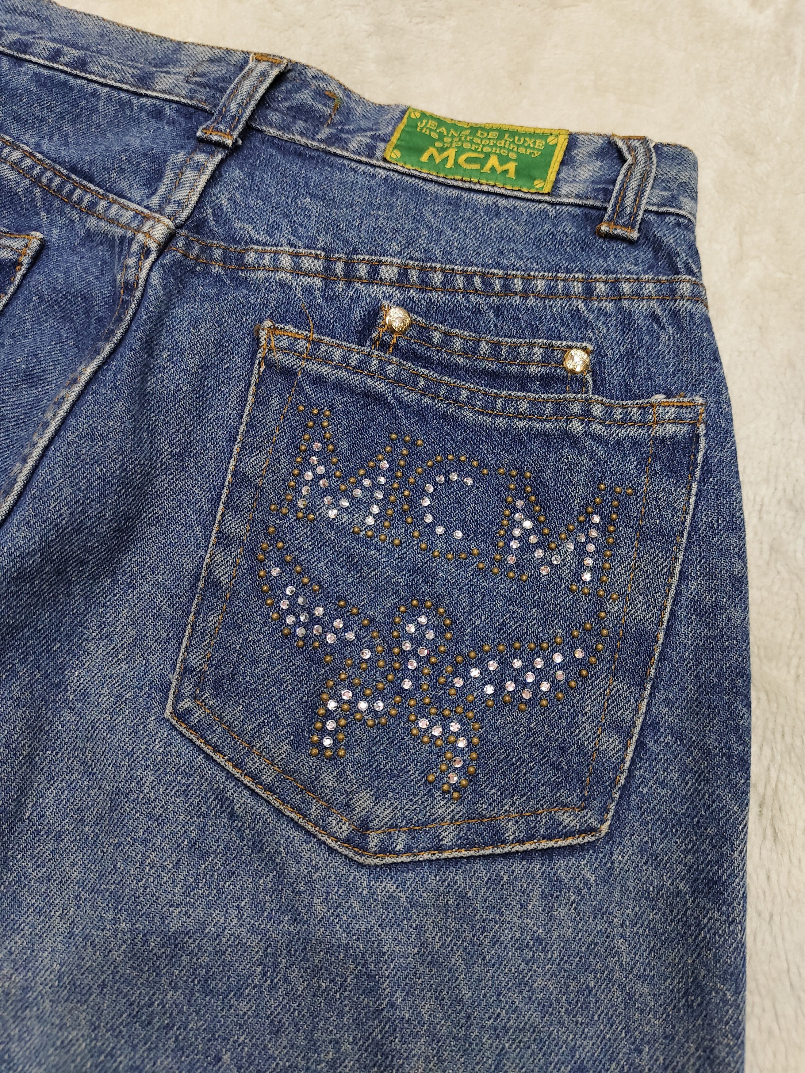 MCM 90s MCM💥 Archive Y2K Rhinestone Logo High Rise Jeans Size 28" / US 6 / IT 42 - 6 Thumbnail