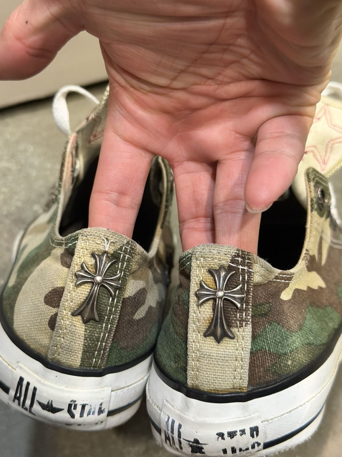 Chrome Hearts CH Star Patched Camo Canvas Converse Lowtop Sneakers 8 Size US 8.5 / EU 41-42 - 12 Thumbnail