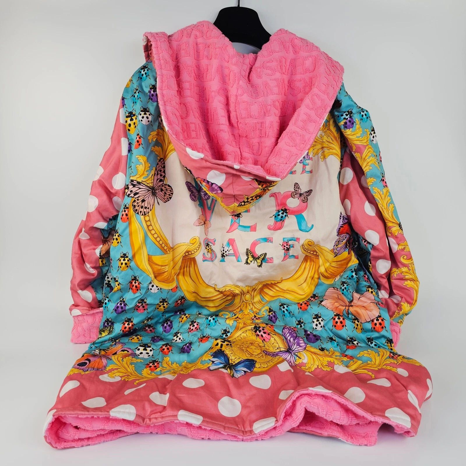 Versace VERSACE Bfly Baroq Pink/Multi Unisex Short Robe Size US XL / EU 56 / 4 - 2 Thumbnail