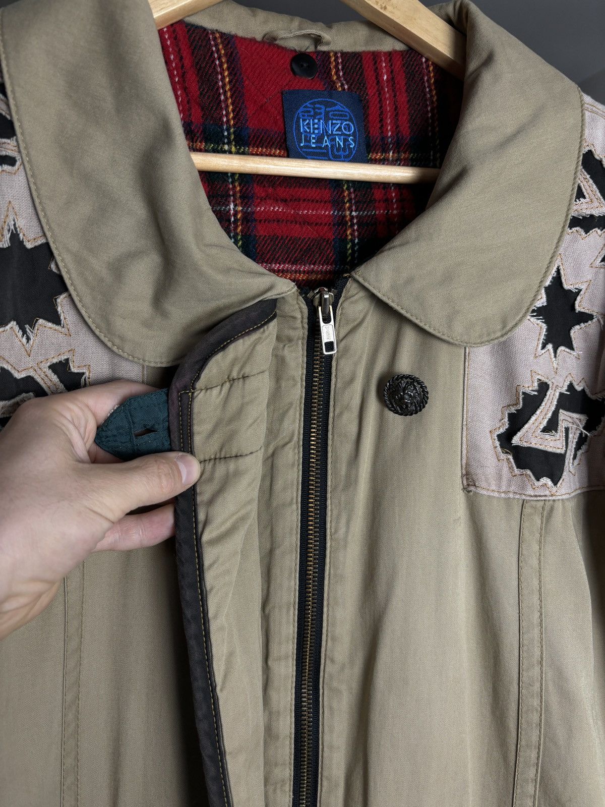 Kenzo × Vintage Vintage Kenzo Jeans 80s Coat Jacket Aztec Indian Vibe Size L / US 10 / IT 46 - 7 Thumbnail