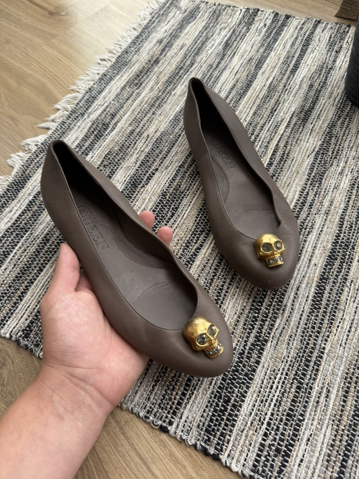 Alexander McQueen Vintage Ballets Flats Skull Logo Shoes