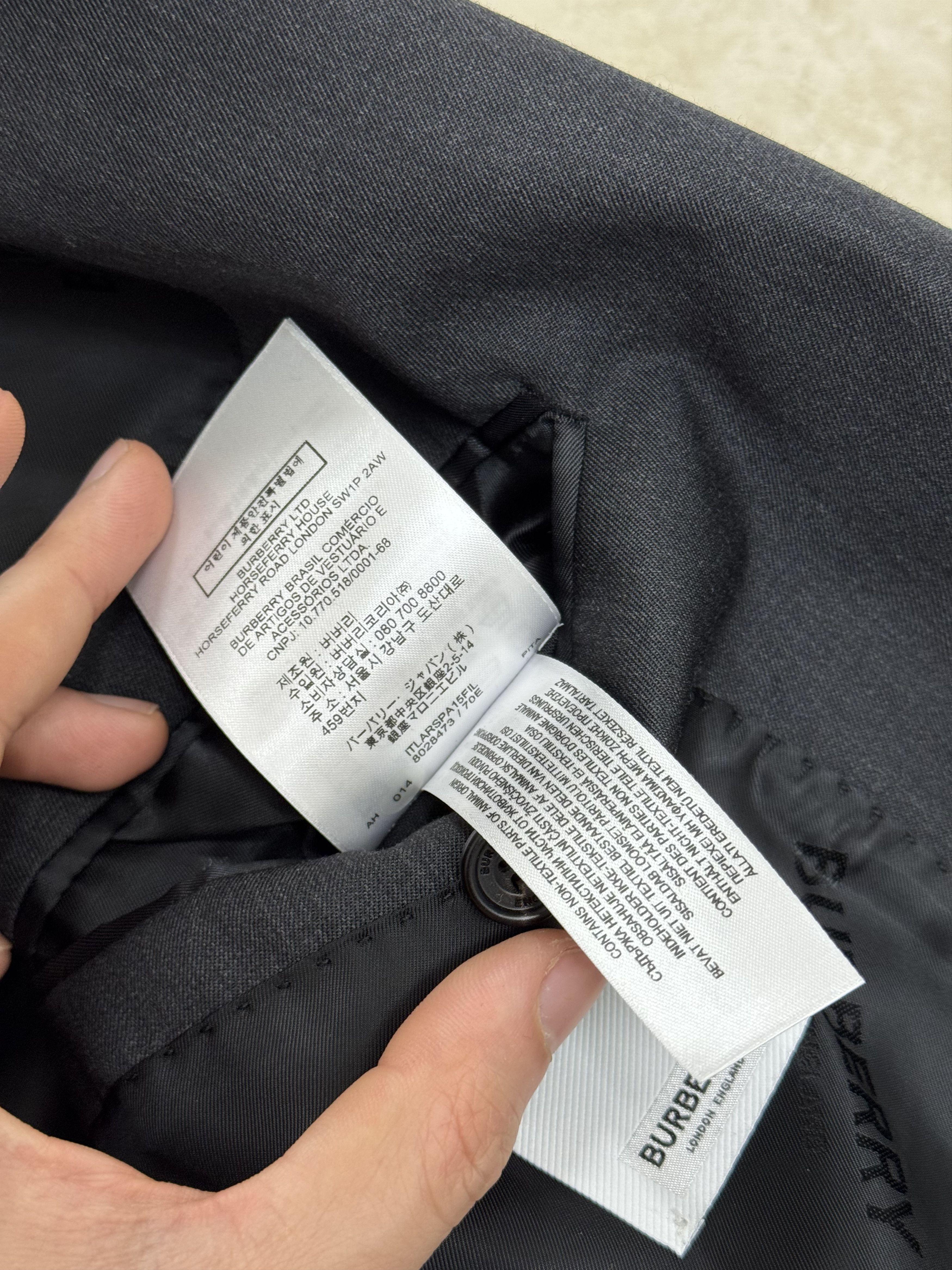Burberry Burberry Dark Gray Single Breasted Wool Blazer Jacket Size 50R - 10 Thumbnail