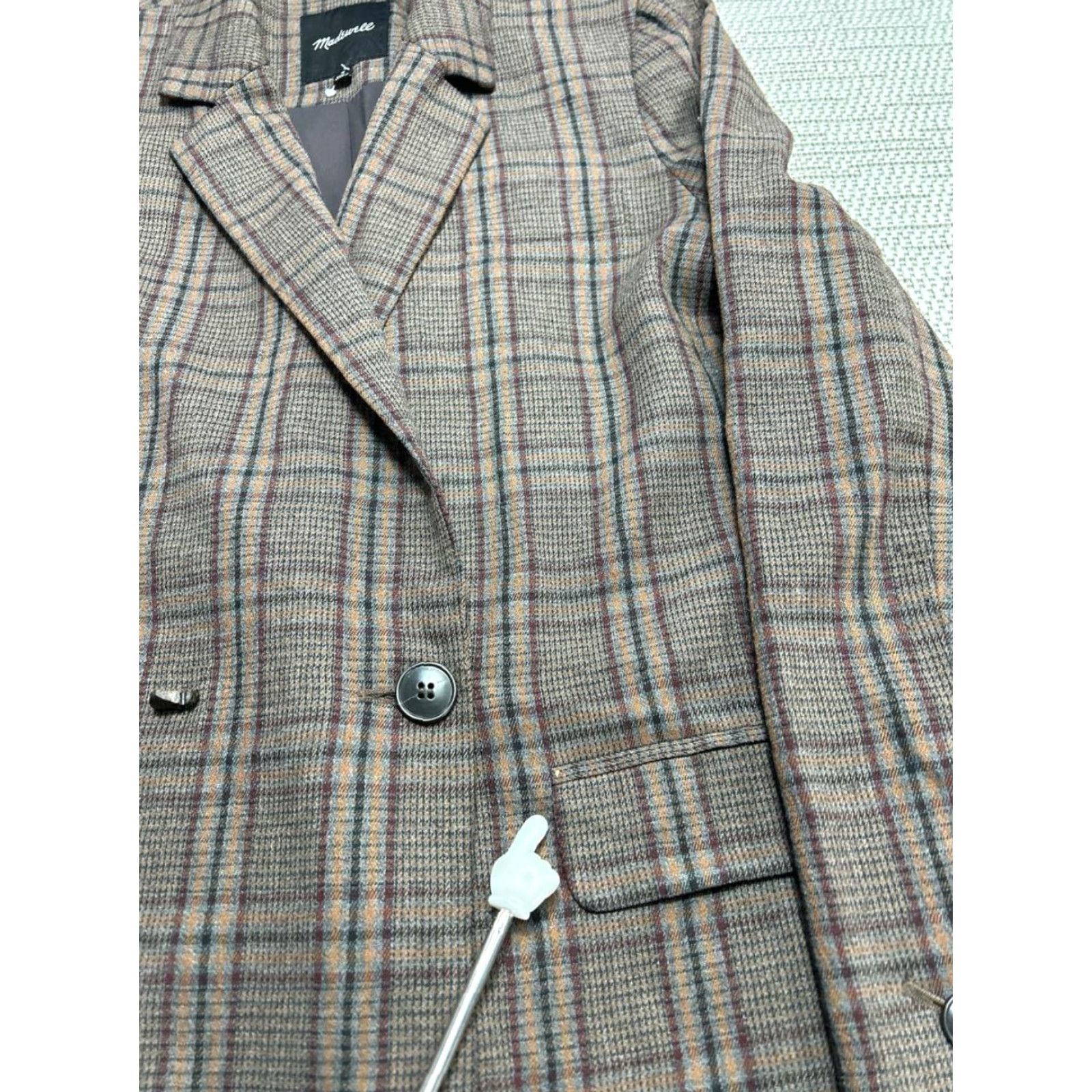 Madewell Madewell Caldwell Blazer Jacket Womens M Multicolor Plaid Button Pockets Single-Breasted Lightweight Casual Business Size M / US 6-8 / IT 42-44 - 7 Thumbnail