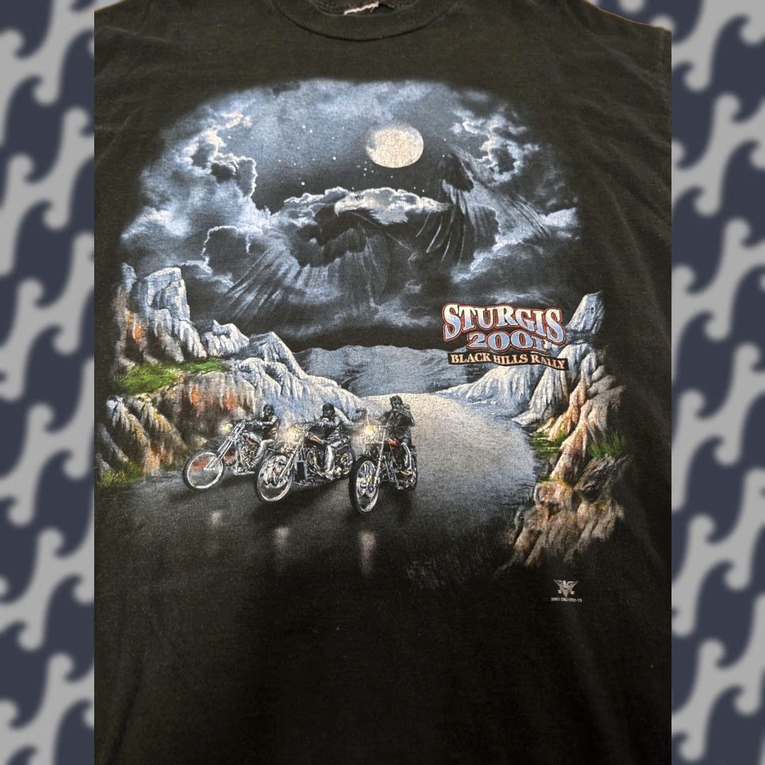 Vintage VINTAGE Sturgis Shirt Mens Black 2001 Black Hills Rally Double Sided Biker 00s Size US XXL / EU 58 / 5 - 1 Thumbnail