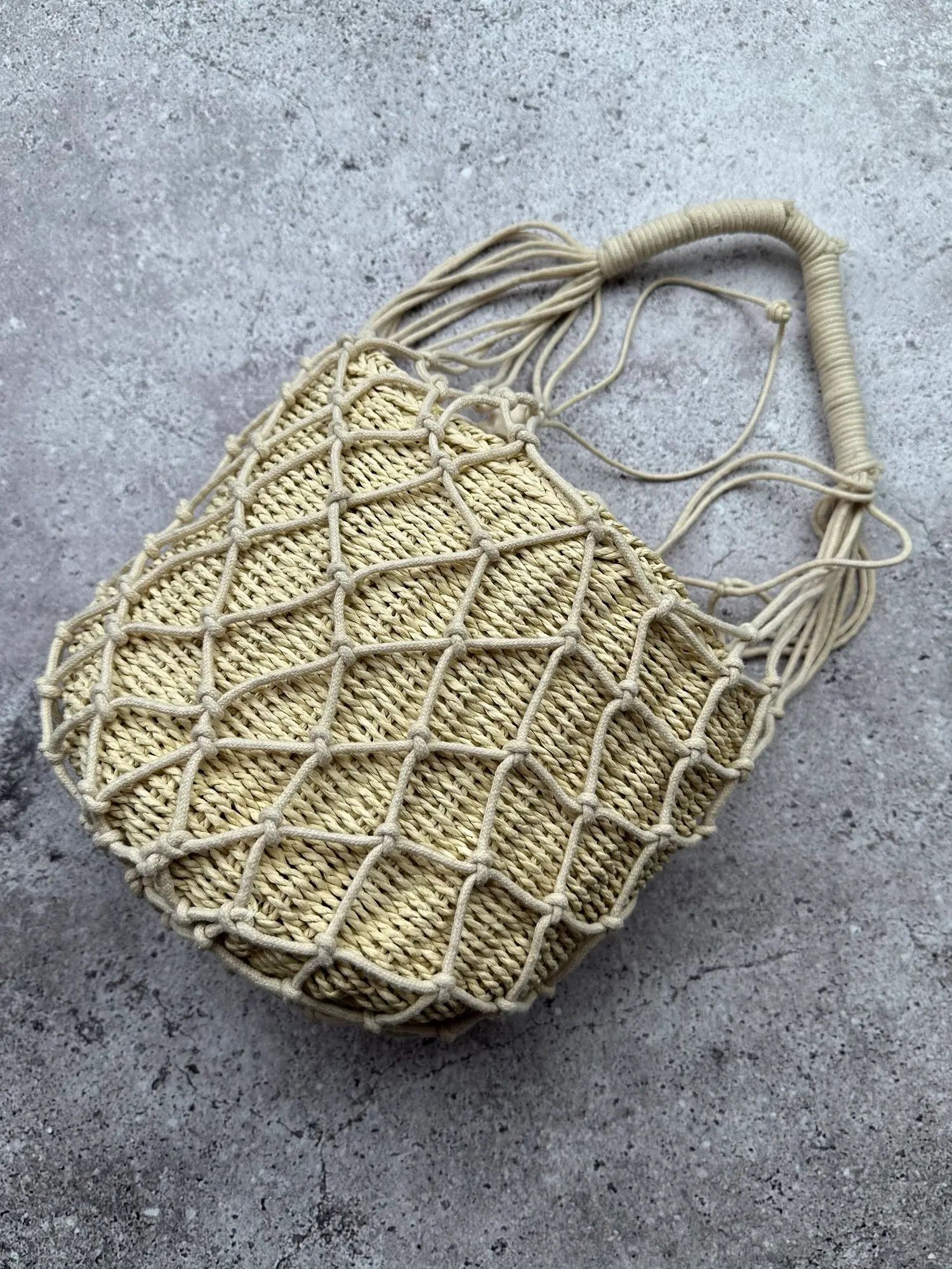 Vintage Vintage Knit Handle Bag C551(V295) Size ONE SIZE - 1 Thumbnail