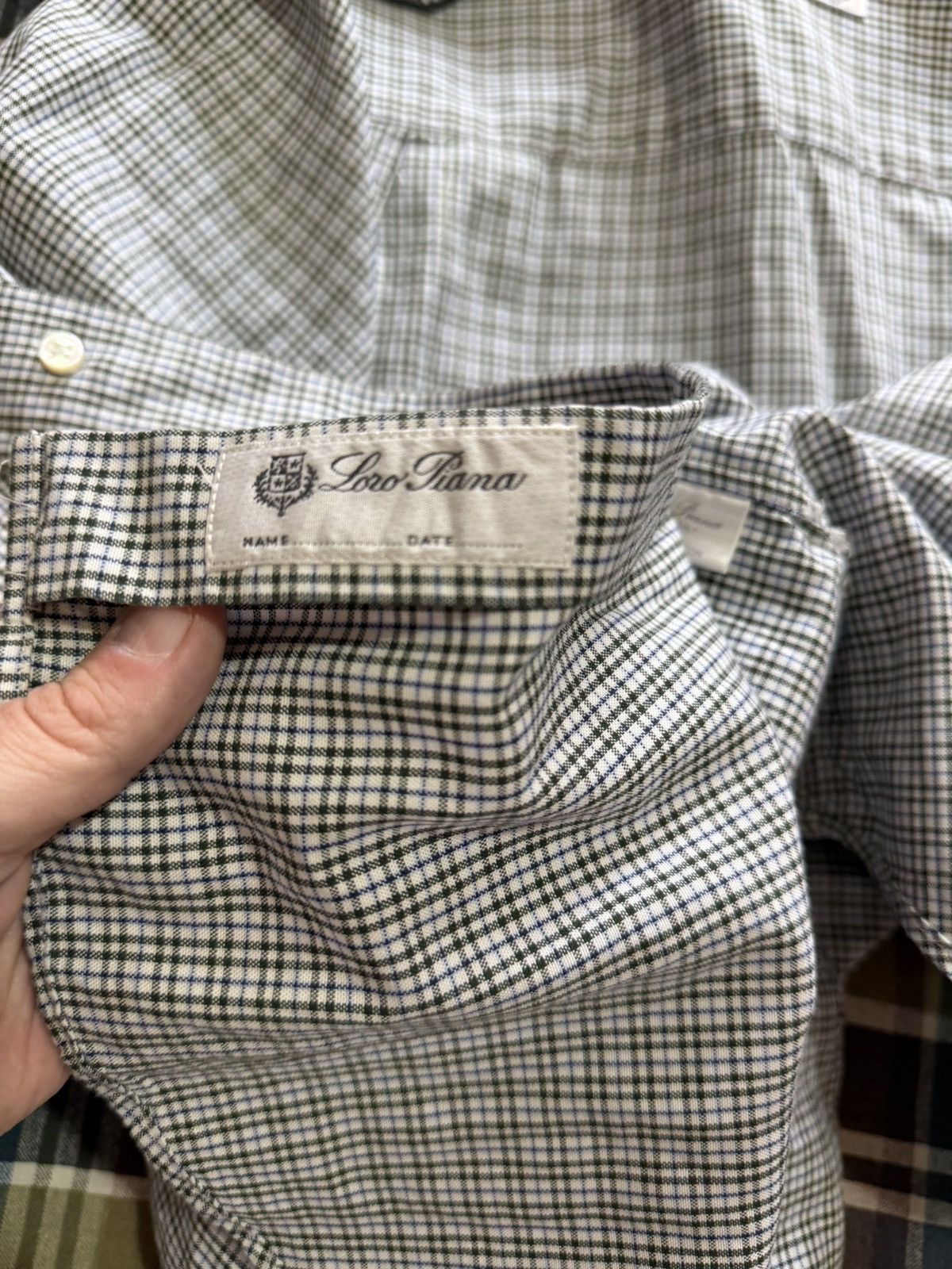 Loro Piana Loro Piana Blue Checkered Shirt Size US L / EU 52-54 / 3 - 5 Thumbnail