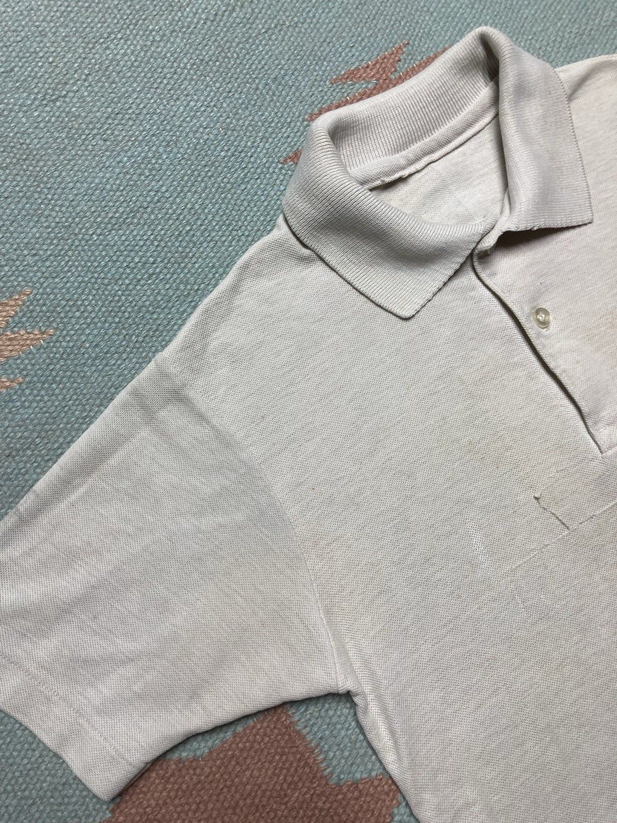 Vintage Vintage 70s polo shirt blank gray cream stained men’s small Size US S / EU 44-46 / 1 - 6 Thumbnail