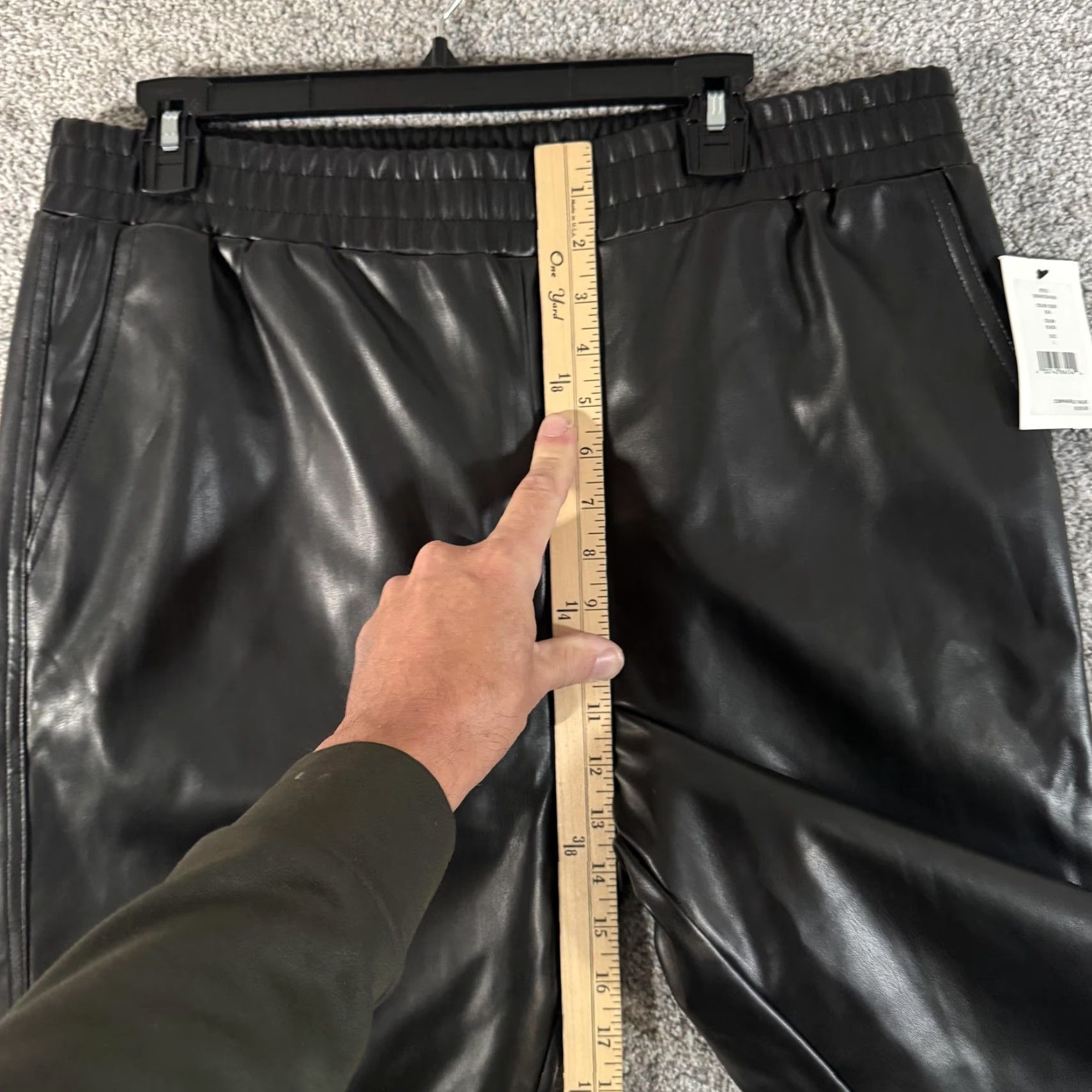 DKNY DKNY Pants L Faux Leather Elastic Waist Lined Pockets Streetwear Edgy Punk Moto Women Black Size 36" / US 14 / IT 50 - 7 Thumbnail