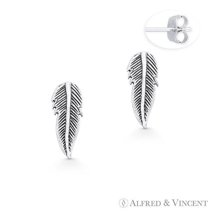Other Antique-Finish Bird's Wing Feather Charm Stud Earrings Size ONE SIZE - 1 Preview