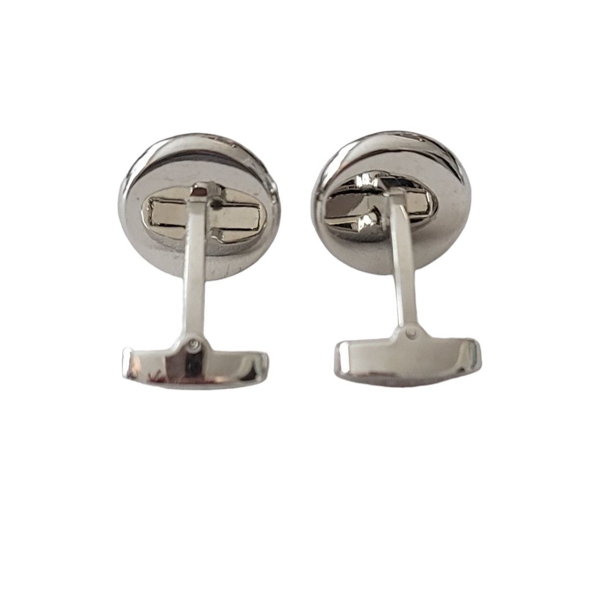 Egara Egara Checker Shell Inlay Silver Tone Cufflinks, Signed E226 Size ONE SIZE - 6 Thumbnail
