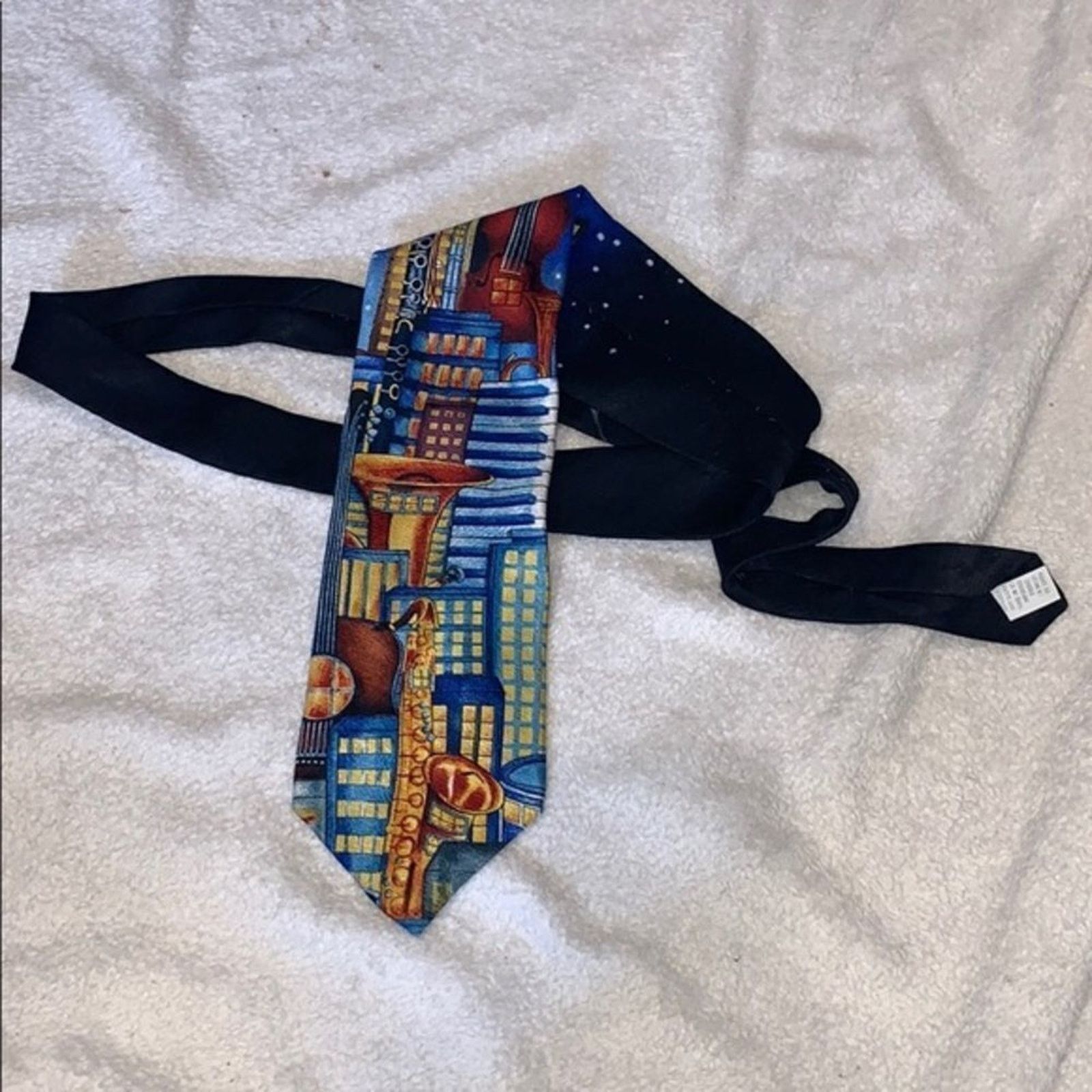 Other RM Style Music City Design Silk Neck Tie | Sz OS Size ONE SIZE - 2 Thumbnail