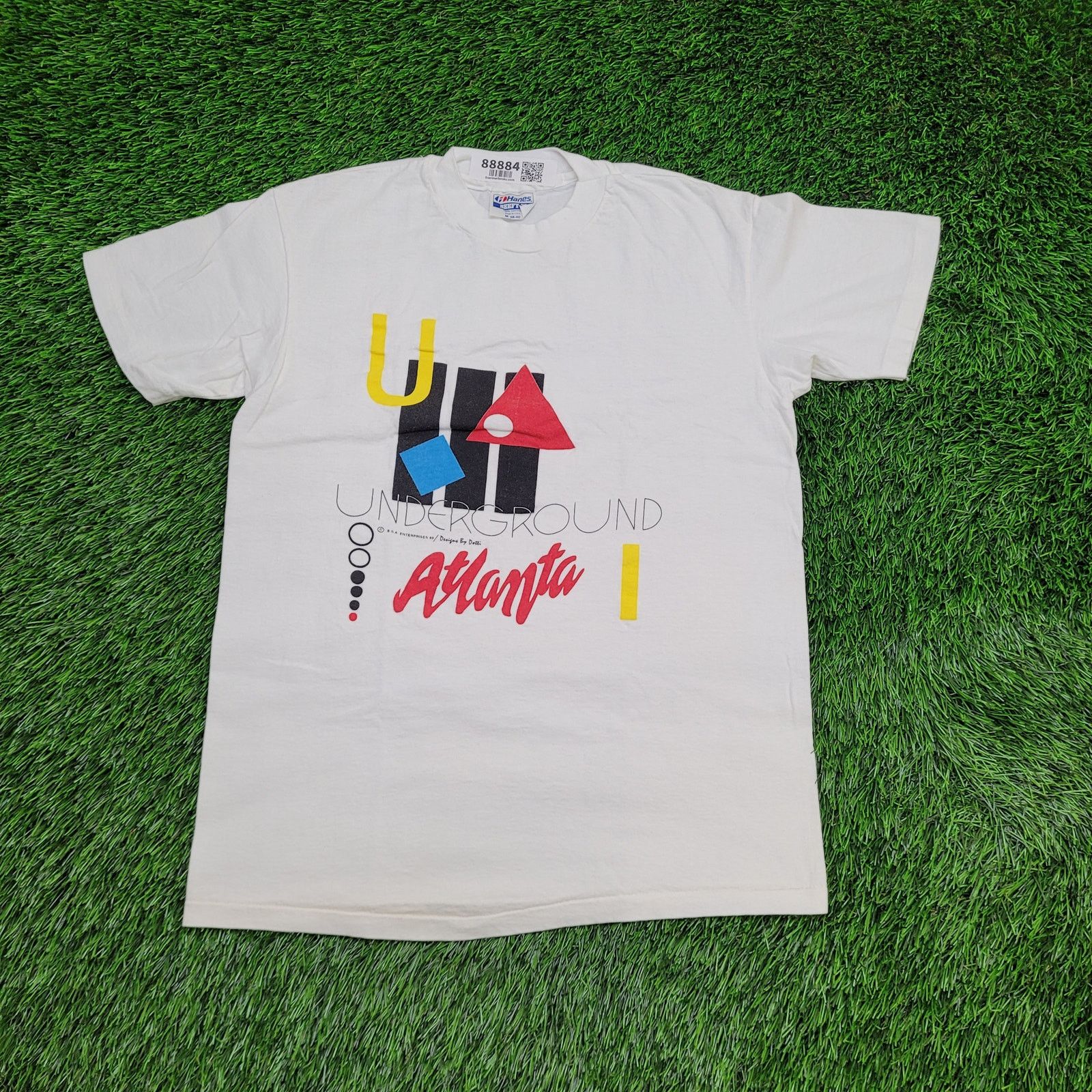 Hanes VTG 80s Underground Atlanta T-Shirt S Memphis Design Art Tee Size US S / EU 44-46 / 1 - 1 Thumbnail