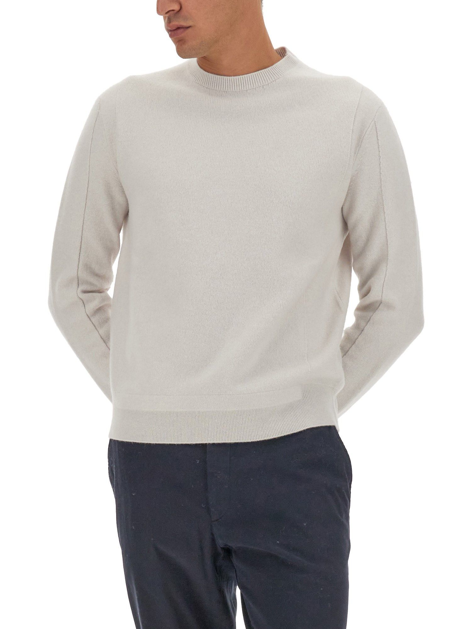 Ermenegildo Zegna ZEGNA ecru white wool cashmere crewneck sweater XL / 54 Size US XL / EU 56 / 4 - 1 Thumbnail