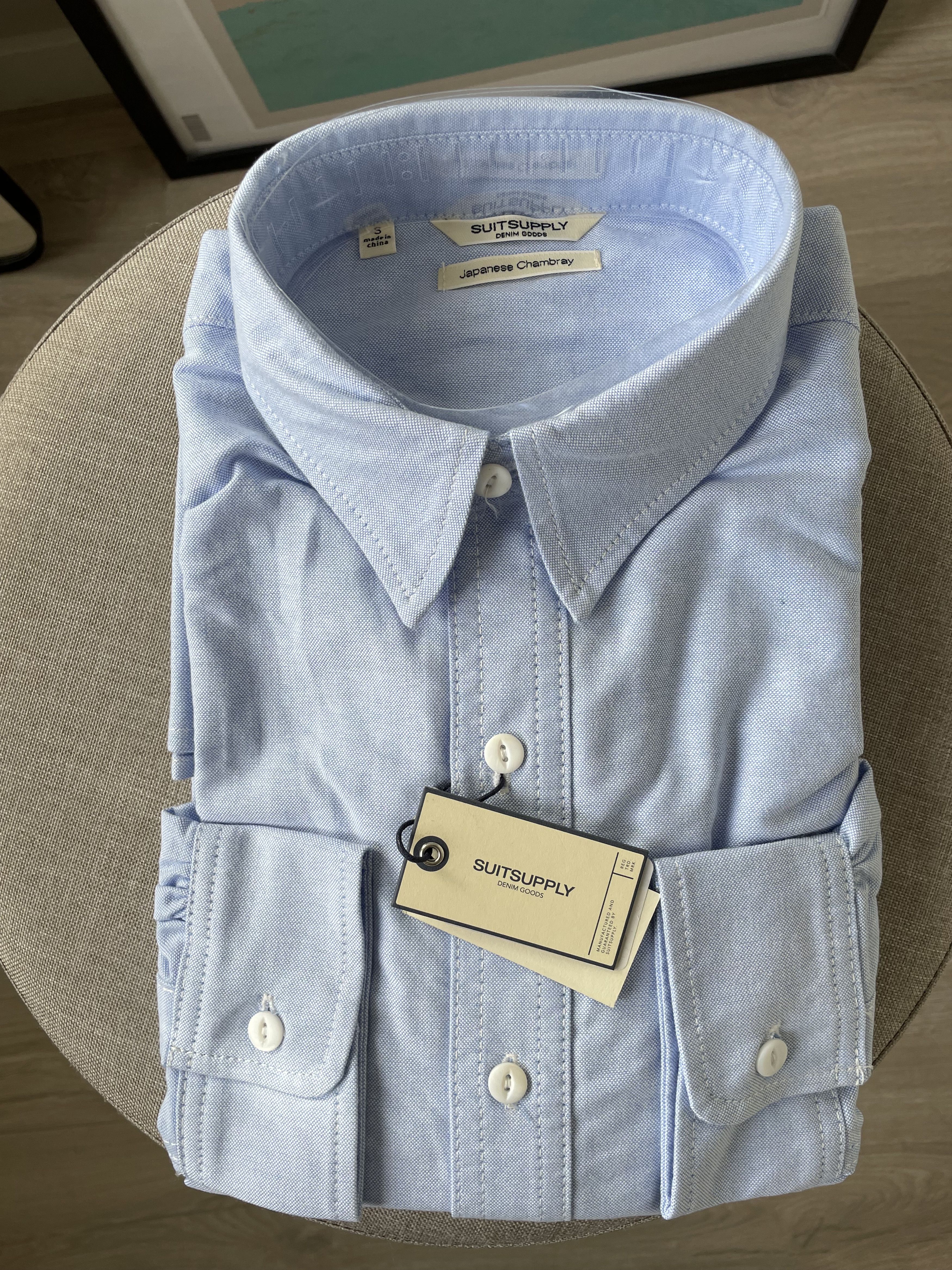 Suitsupply NWT Suitsupply light blue selvedge chambray shirt, size S Size US S / EU 44-46 / 1 - 1 Thumbnail