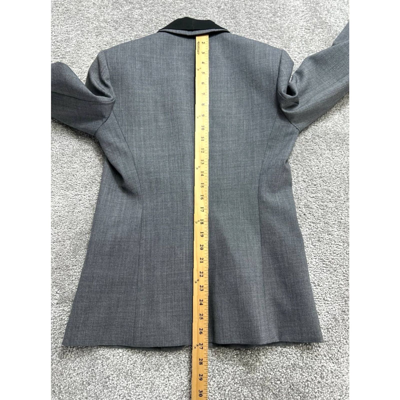 Theory Theory Blazer Jacket Womens 6 Gray Cotton Stretch Notch Lapel Tailored Lined Wool Tuxedo Short Single-Breasted Size M / US 6-8 / IT 42-44 - 6 Thumbnail