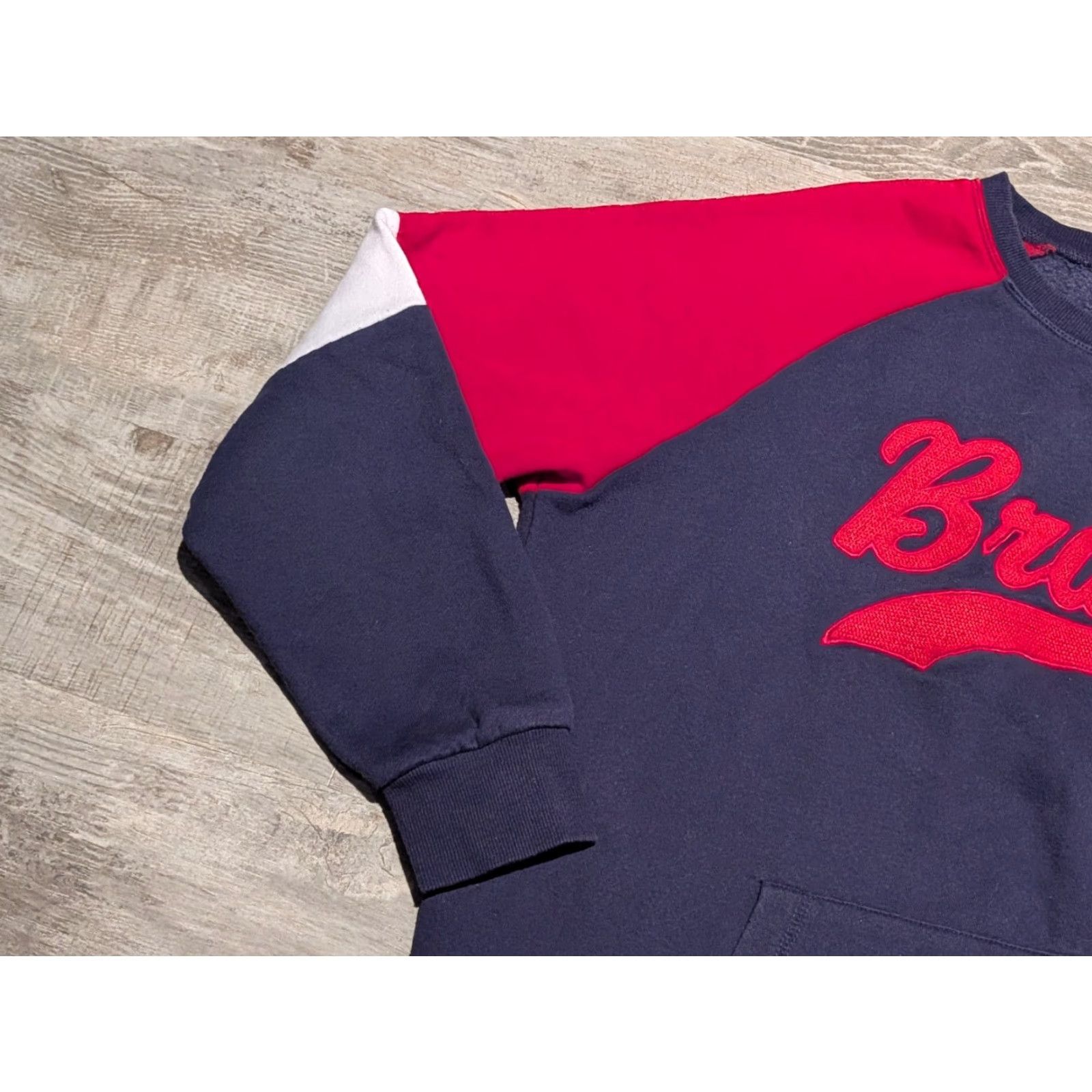 Starter Starter Atlanta Braves Crewneck Sweatshirt Men’s XL Colorblock Navy Red White Fleece Embroidered 90s Sports Pullover Size US XL / EU 56 / 4 - 5 Thumbnail