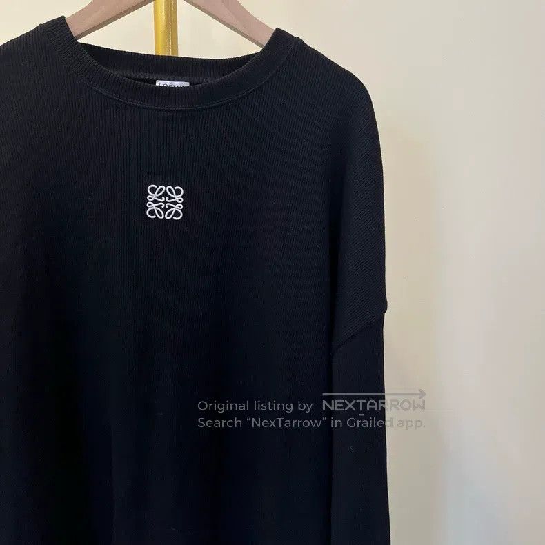 Loewe Loewe Black Embroidered Logo Round Neck Top Size M / US 6-8 / IT 42-44 - 2 Thumbnail