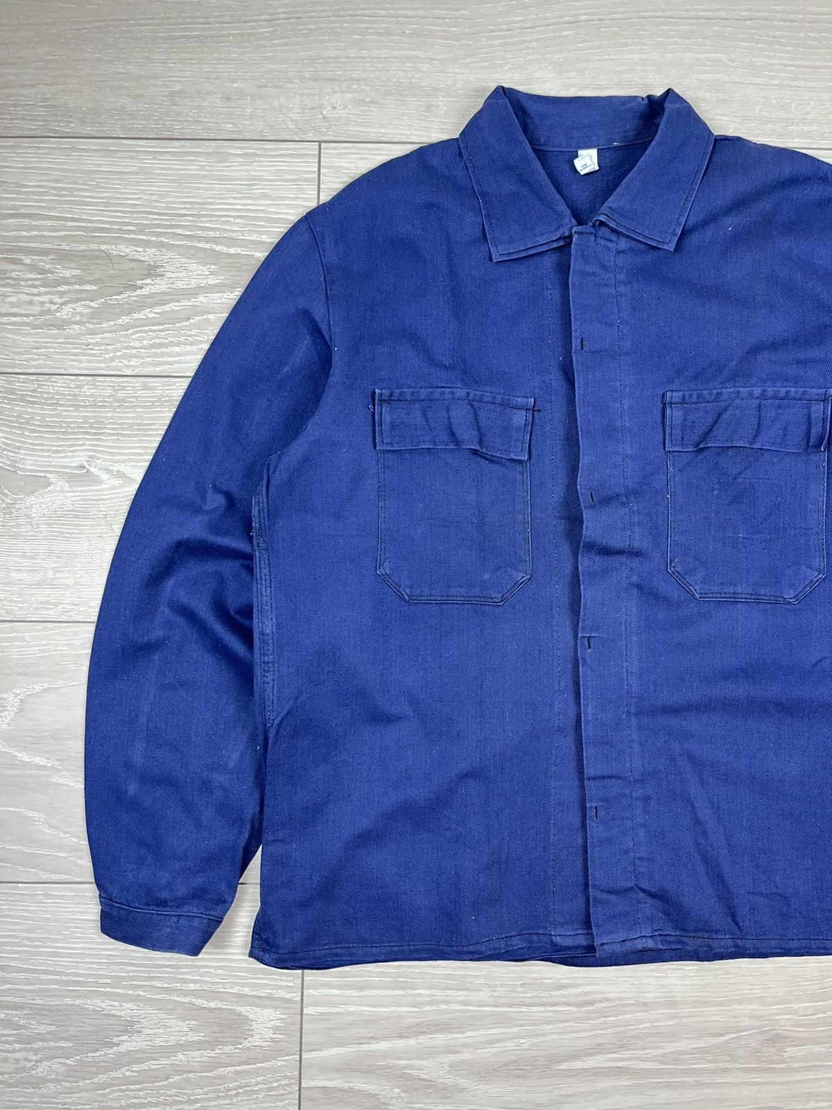 Le Laboureur Le Laboureur Vintage 80s French Blue Work Chore Jacket Size US L / EU 52-54 / 3 - 3 Thumbnail