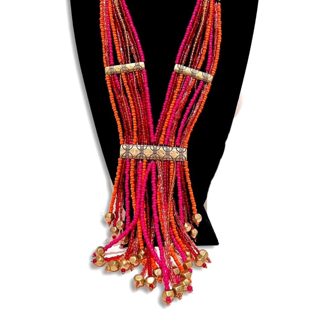 Chicos CHICO’S Pink & Orange Beaded Statement NWT Size ONE SIZE - 5 Thumbnail