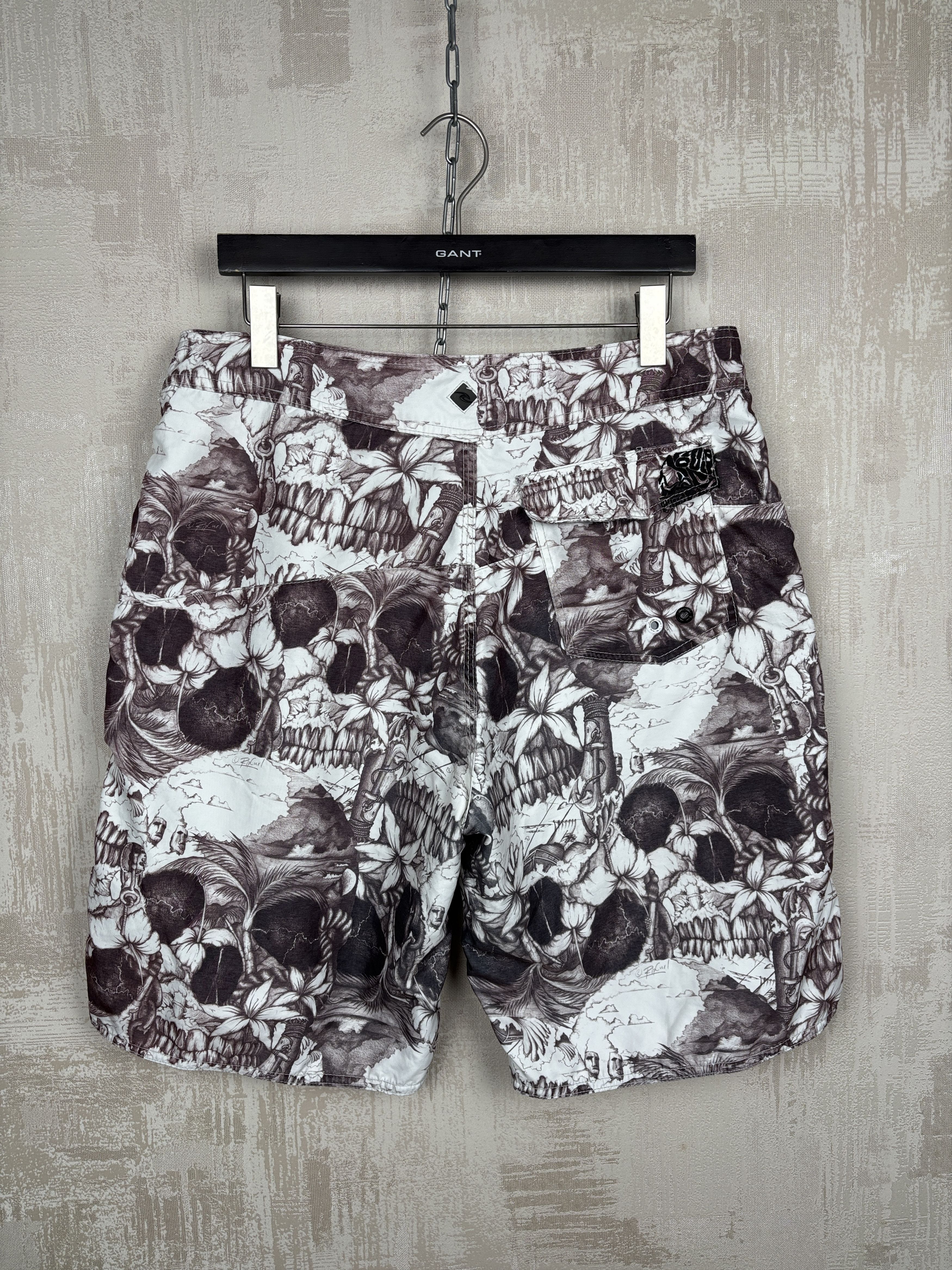 Rip Curl Vintage Rip Curl Skull Pattern Board Shorts Swim Surf Size US 36 / EU 52 - 7 Thumbnail