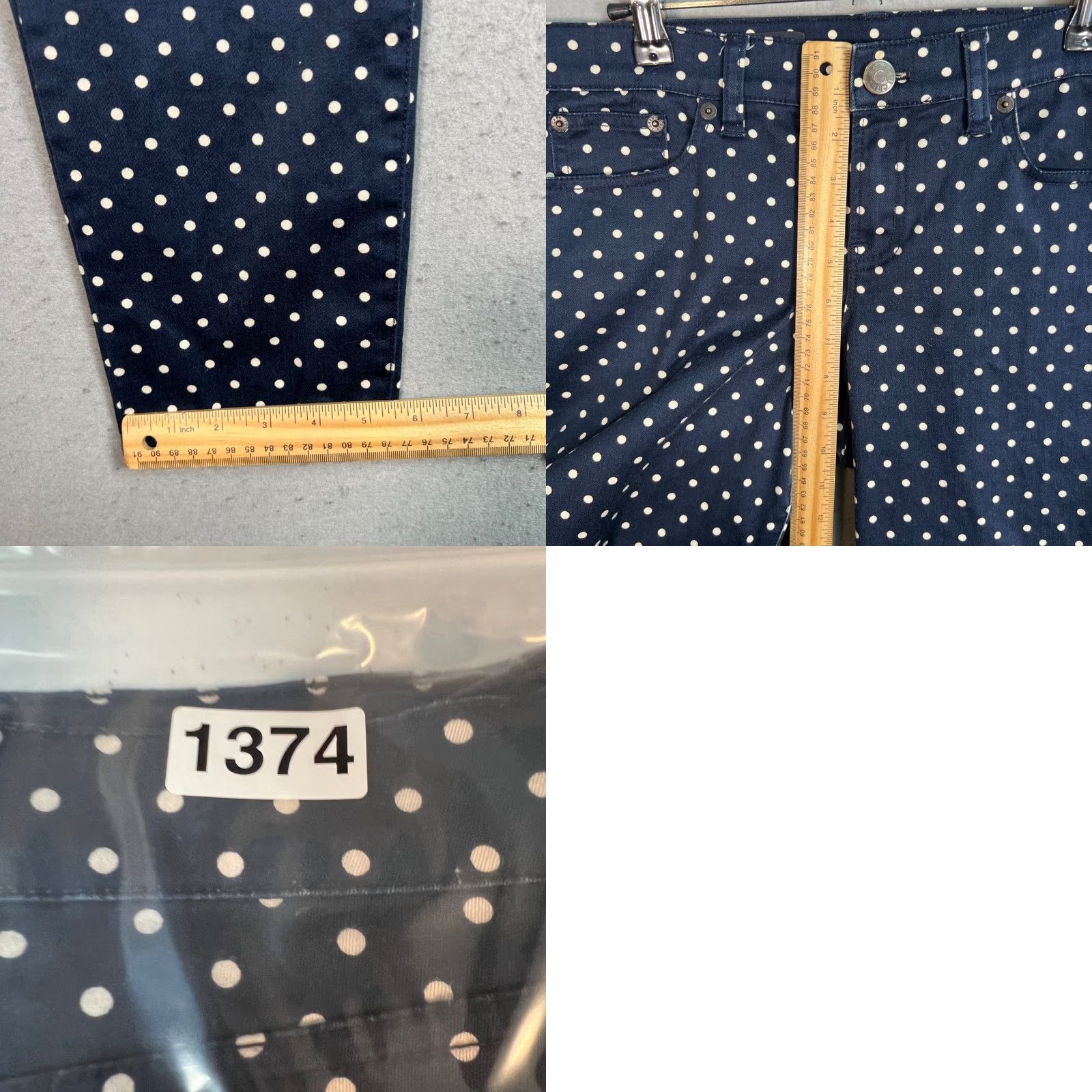 J.Crew J.Crew Toothpick Polka Dot Skinny Jeans Size 31 Blue & White Cotton Blend Womens Size 24" / US 00 / IT 34 - 8 Thumbnail