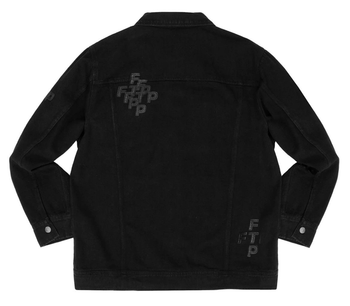 Fuck The Population FTP Cross Logo Denim Trucker Jacket Black Size US XXL / EU 58 / 5 - 2 Thumbnail