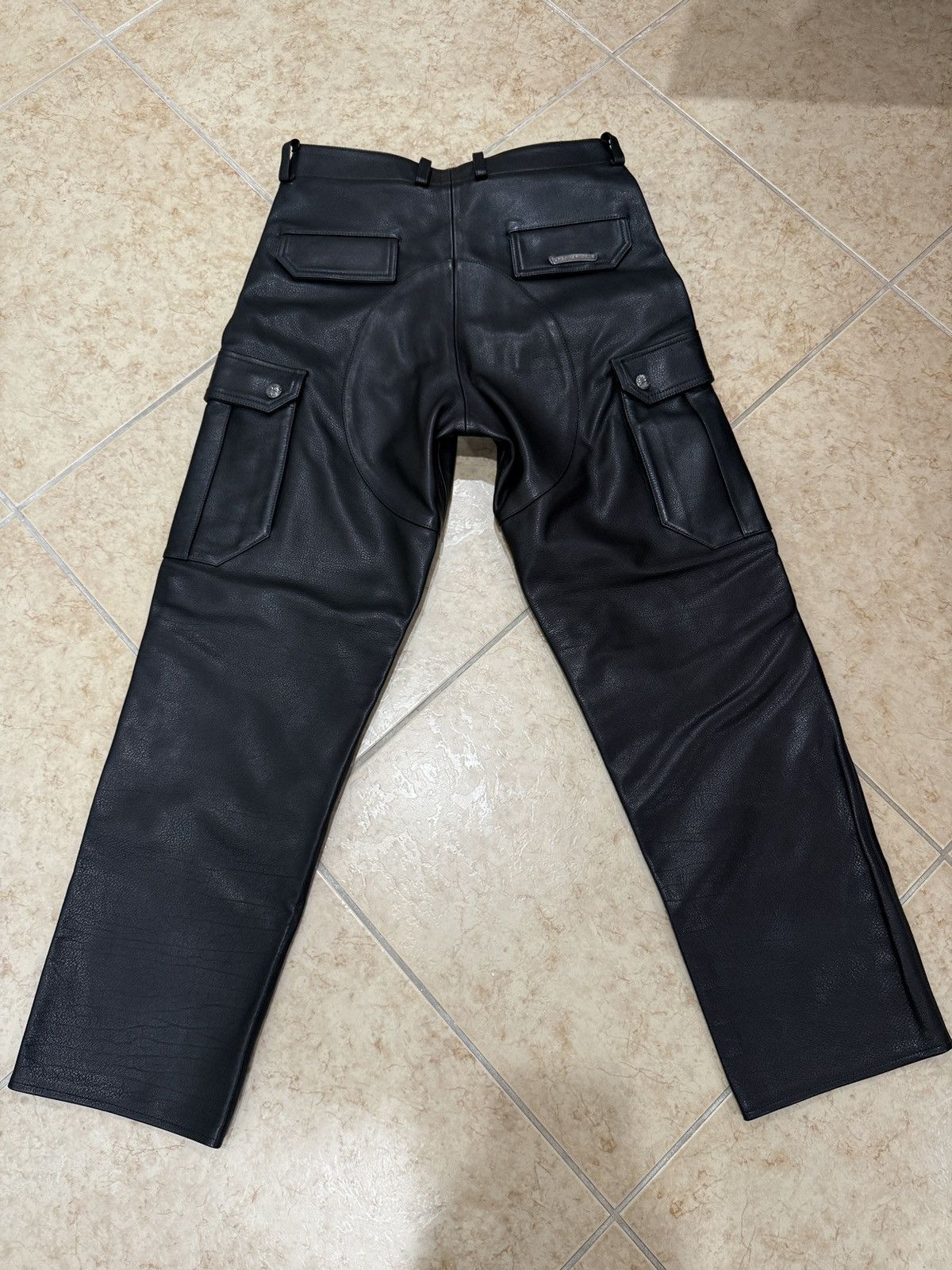 Chrome Hearts Chrome Hearts Black Leather Cargo Pants Size US 30 / EU 46 - 2 Thumbnail