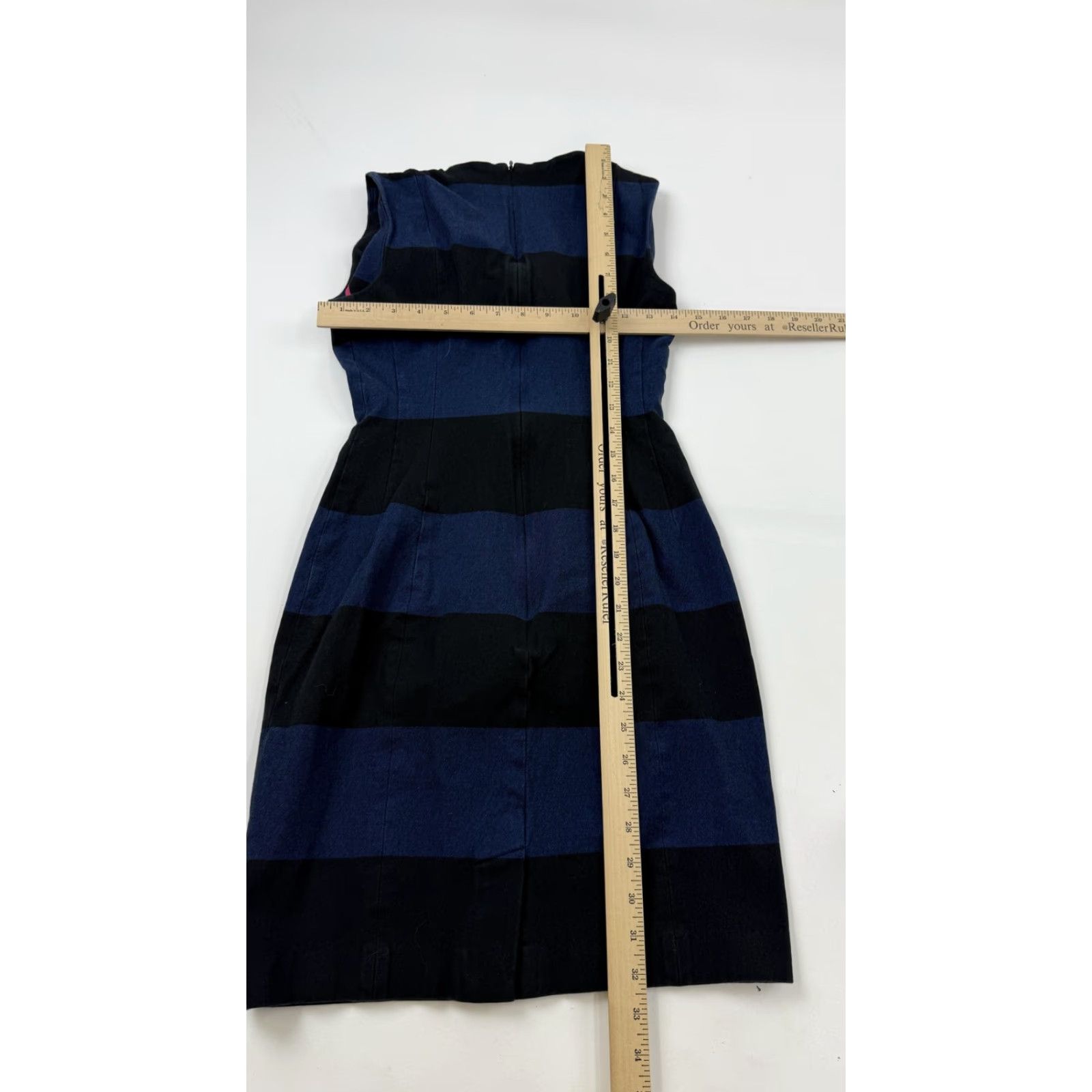 Banana Republic Banana Republic Dress Womens 2 Blue Black Striped Sleeveless Scoop Neck Sheath Dress Size XS / US 0-2 / IT 36-38 - 5 Thumbnail