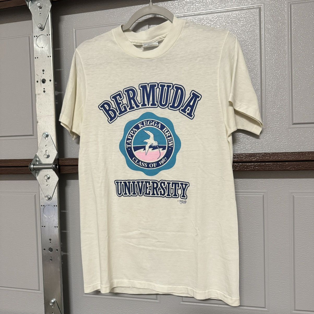Hanes × Vintage vintage 70s 80s Thin Bremuda College Single Stitch Tee M Size US M / EU 48-50 / 2 - 3 Thumbnail