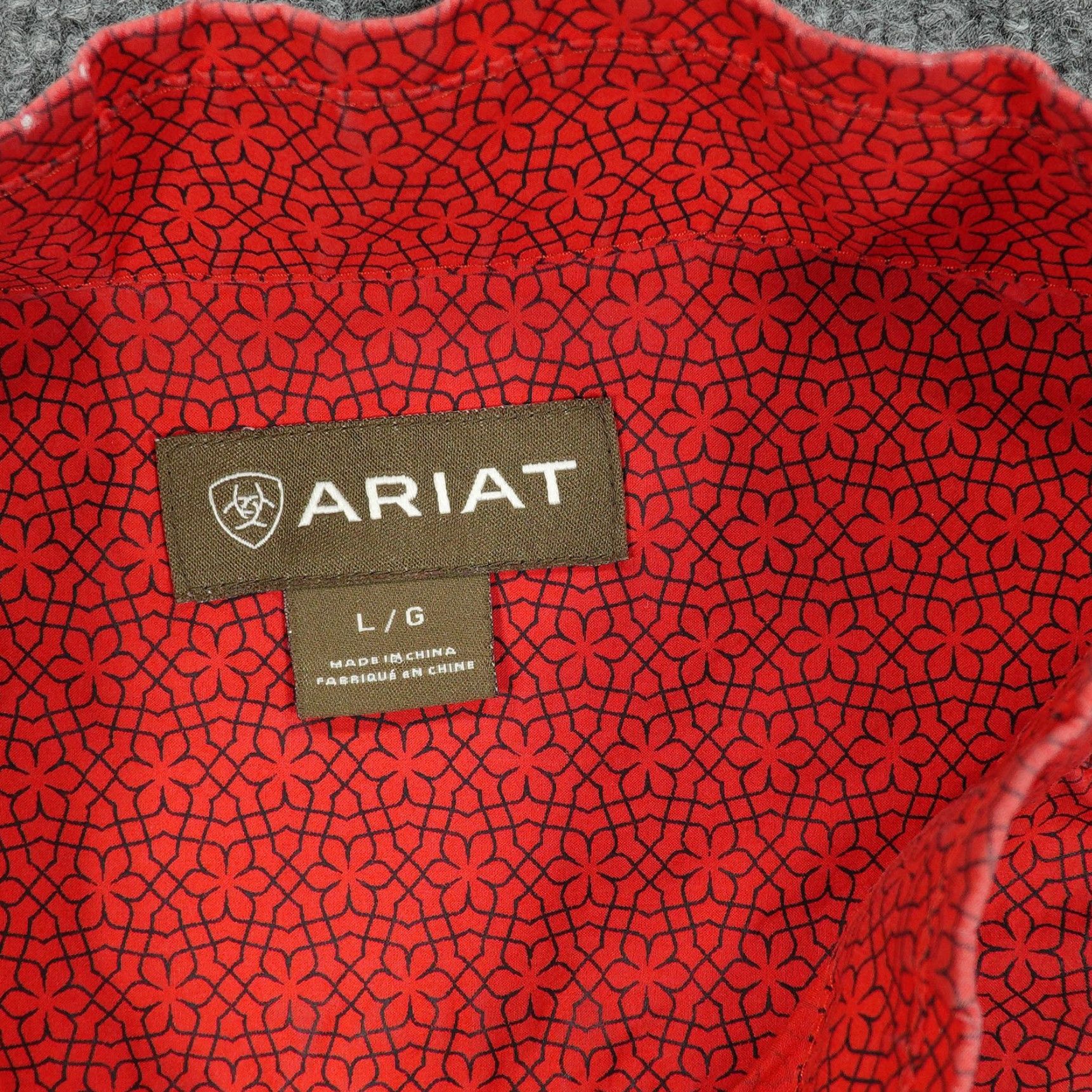 Ariat Ariat Shirt Mens Large Red Micro Floral Long Sleeve Button-Down Western Casual Size US L / EU 52-54 / 3 - 5 Thumbnail