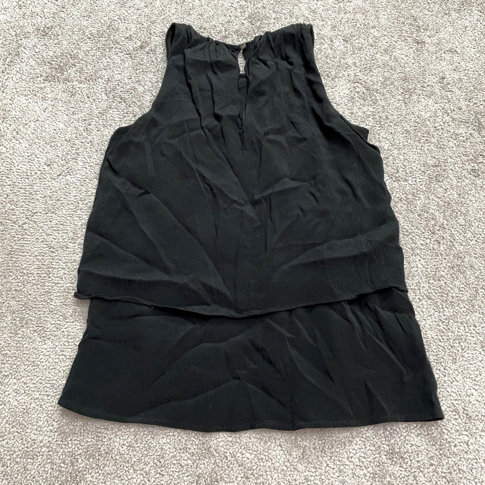 J.Crew J.CREW Halter Tank Top Blouse Womens 00 Solid Black Sleeveless Layered Casual Shirt Dress? Size XXS / US 00 / IT 34 - 2 Thumbnail