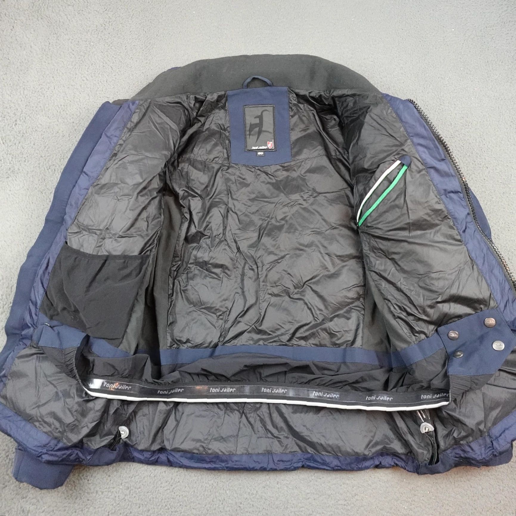 Vintage Toni Sailer Jacket Womens 50 Large Blue Ski Puffer Quilted Down Chevron Size XL / US 12-14 / IT 48-50 - 6 Thumbnail