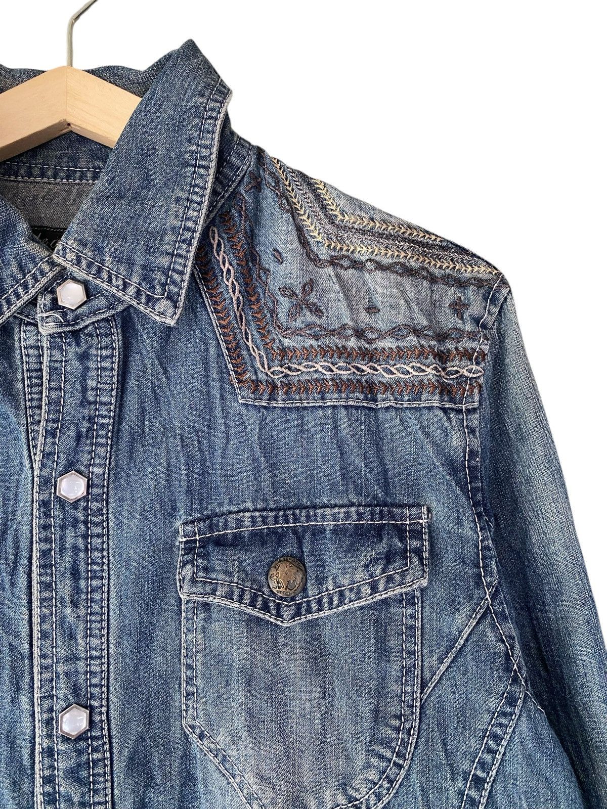 If Only Was True × In The Attic Rare IN THE ATTIC Pearl Snap Button Denim Shirt Size US L / EU 52-54 / 3 - 8 Thumbnail