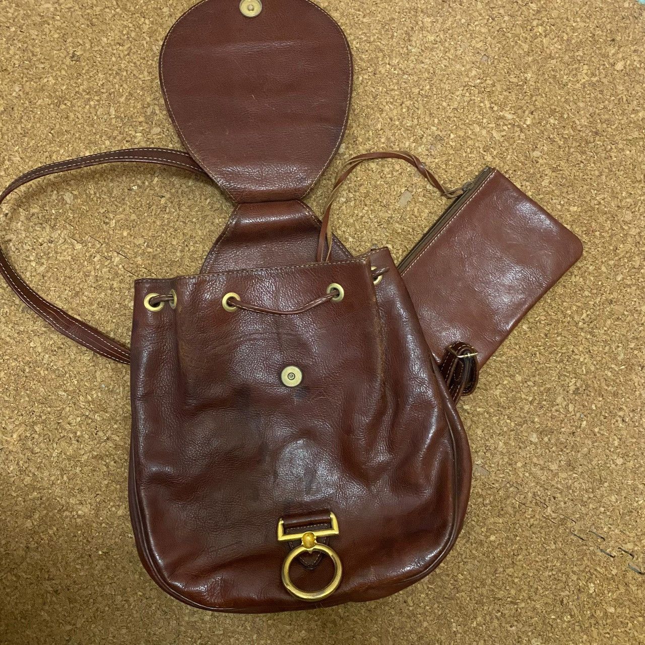 Handmade Texier Vintage Leather Backpack w/ Matching Mini Pouch — Size ONE SIZE - 12 Thumbnail
