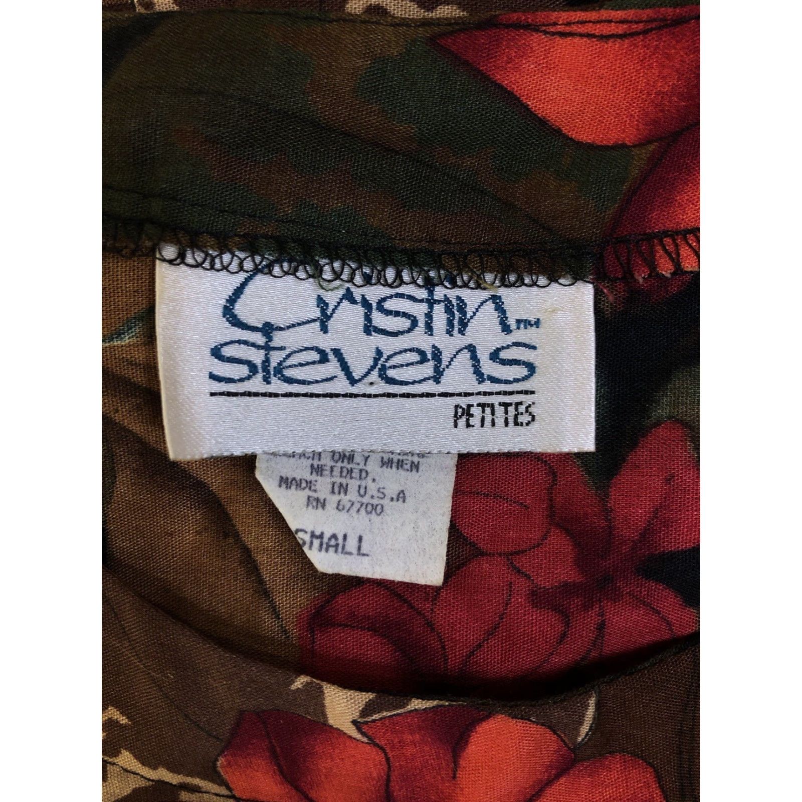 Vintage Cristin Stevens Rayon Blouse Short Sleeve Red Floral Hawaiian Luau Womens S Size S / US 4 / IT 40 - 5 Thumbnail