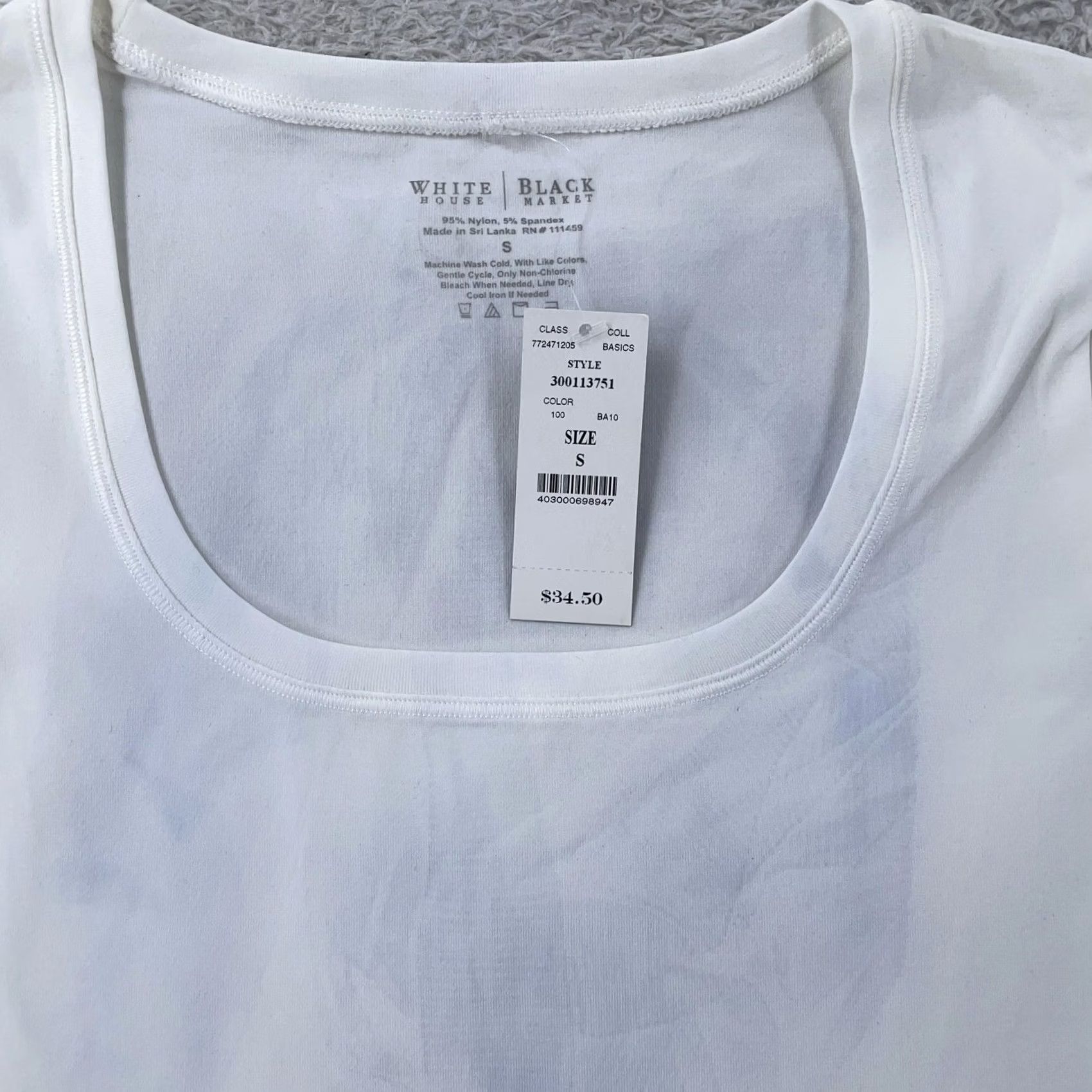 White House Black Market White House Black Market Shirt Womens XS White Scoop Neck Stretch Basic Tee Size S / US 4 / IT 40 - 2 Thumbnail