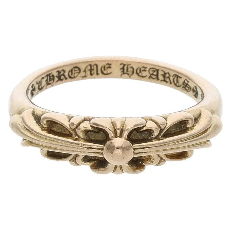 image of Chrome Hearts Baby Classic Floral Cross Ring - Size 8.5 in Gold, Men's