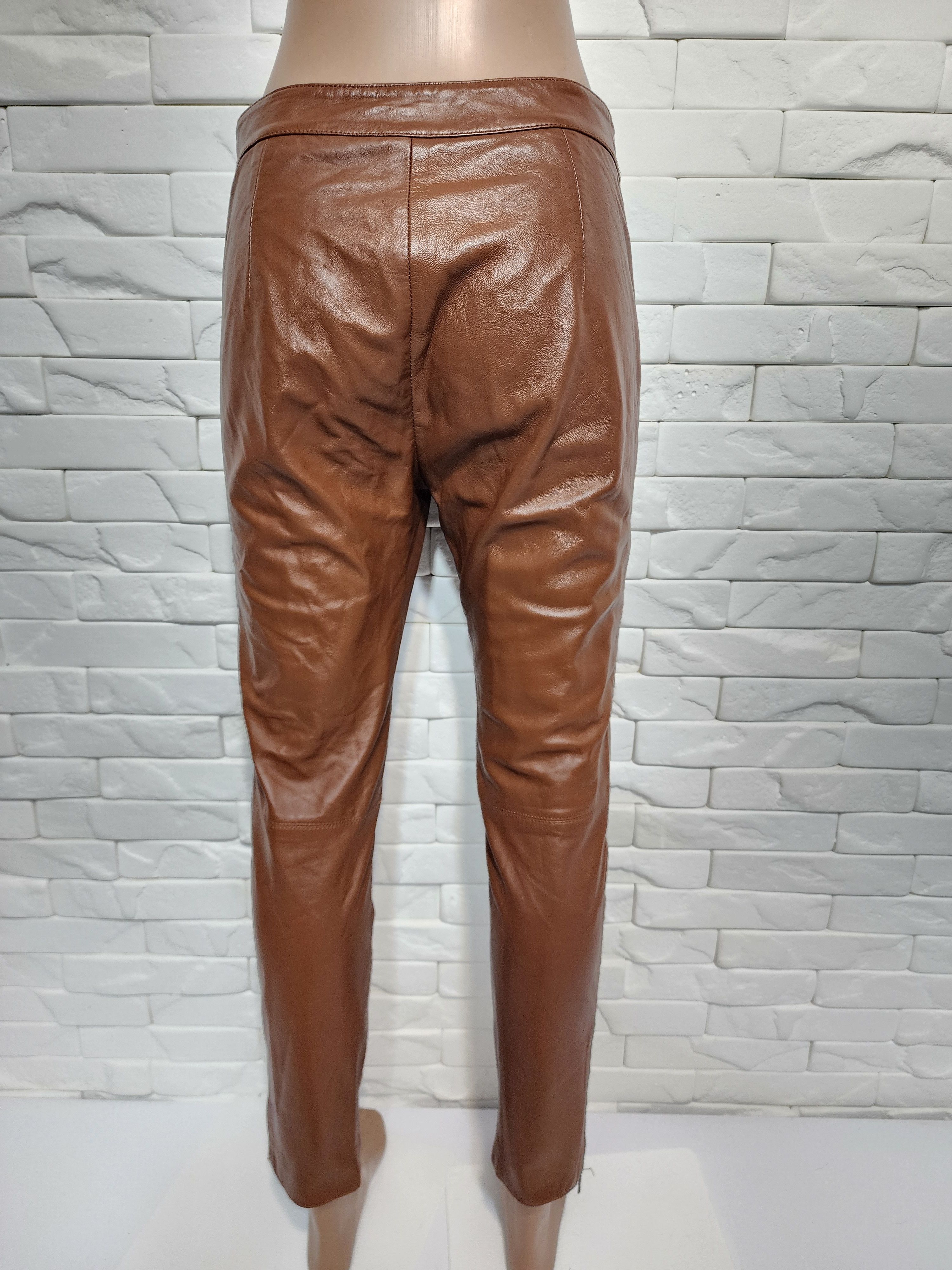 Genuine Leather Brown Leather Pants: Women's Genuine Leather Trousers Size 28" / US 6 / IT 42 - 5 Thumbnail