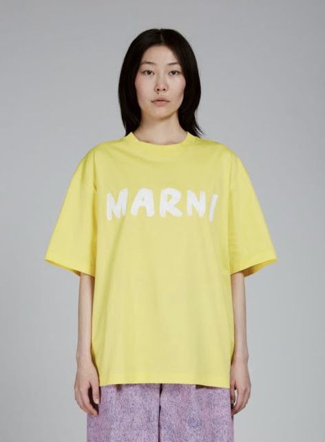 Marni o1w1db10125 Organic Cotton T-Shirt in Yellow Size XL / US 12-14 / IT 48-50 - 2 Thumbnail