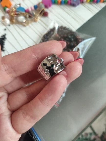 Jewelry Resizable Cubic Zirconia Crystal Steel Rings Size ONE SIZE - 3 Thumbnail