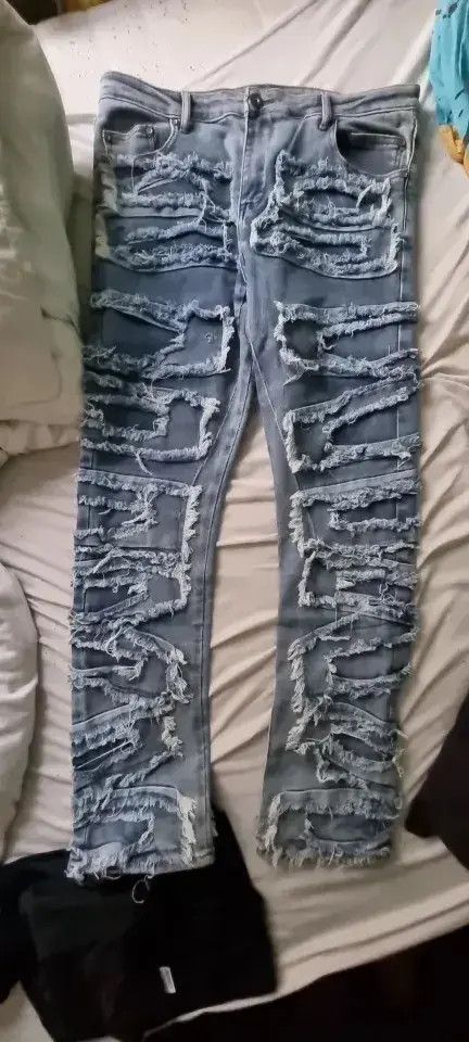 Japanese Brand Kitayama x Kin Hip Hop Loose Denim Trousers Vibe Style Size US 28 / EU 44 - 4 Thumbnail