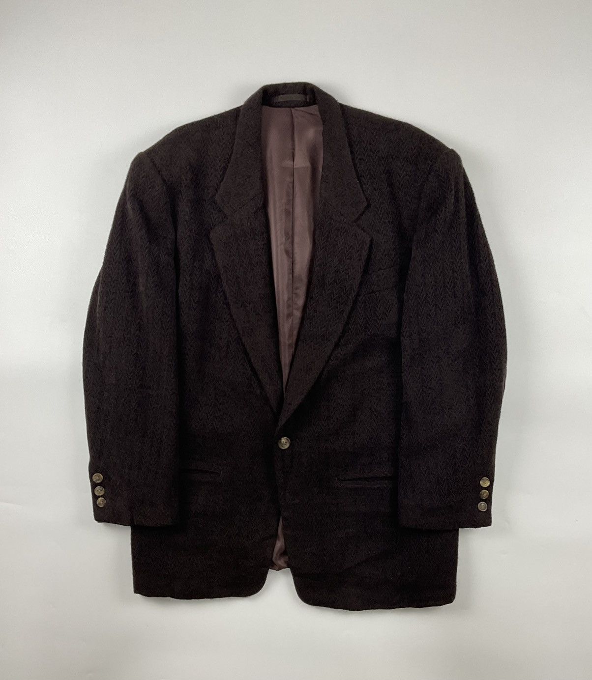 image of Yohji Yamamoto - Ys For Men Ss99 Oversized One Button Jacket in Brown (Size Small)