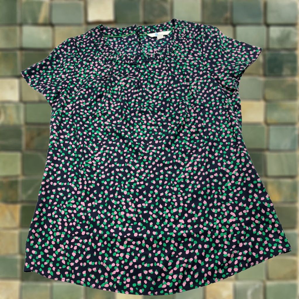 Boden Boden Carey 2 Silk Blend Womens Pullover Top Shirt Blouse Navy MINT W0093 Shirt Women XS-2? Size XS / US 0-2 / IT 36-38 - 1 Thumbnail