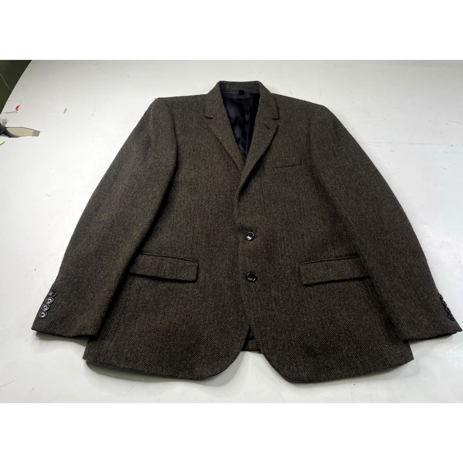 J.Crew J.Crew Blazer Jacket Sport Coat Men Size 44R Brown Herringbone Casual Business Wool Tweed Size 44R - 2 Thumbnail