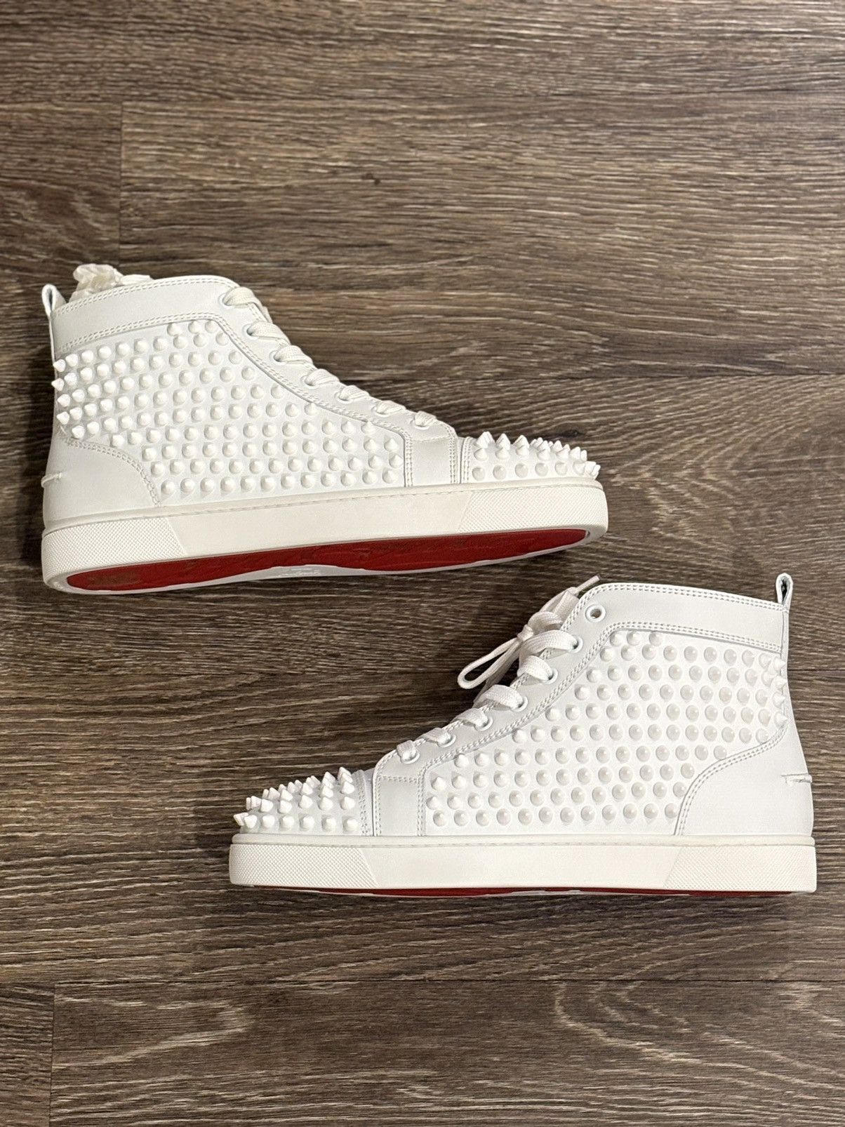 Christian Louboutin Louis Flat Calf/Spikes High Top Sneakers Size US 7 / EU 40 - 8 Thumbnail