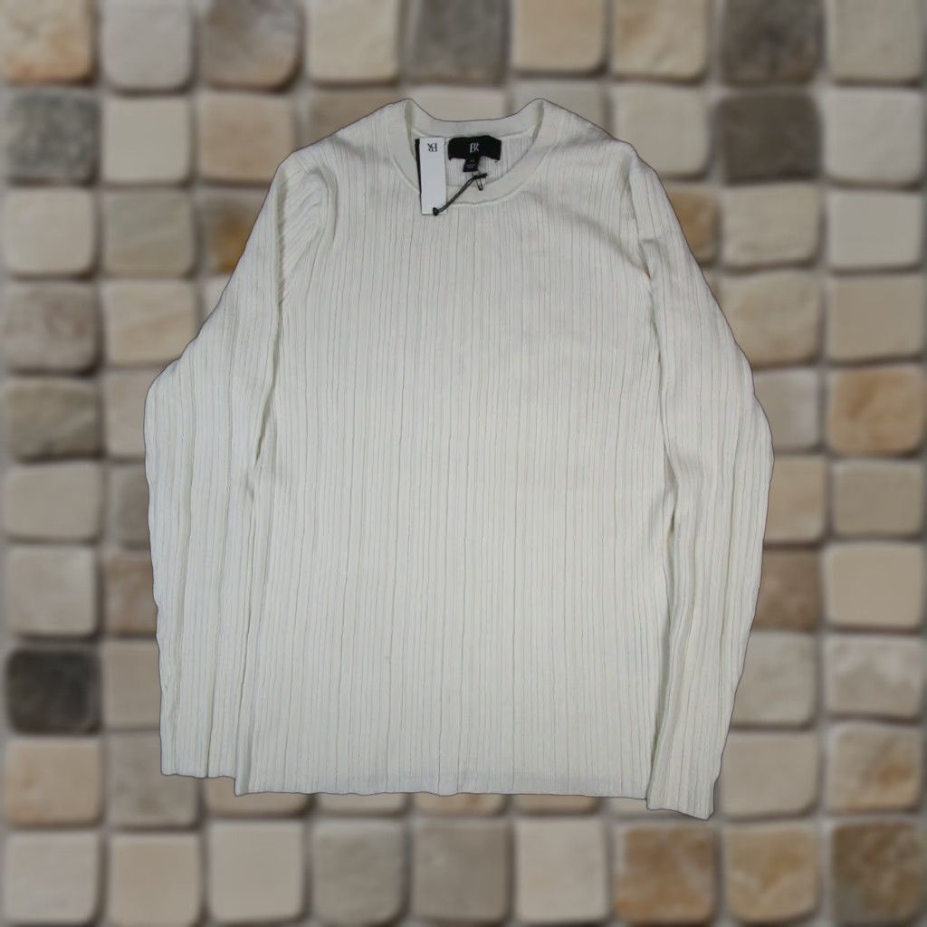 Banana Republic VINTAGE Banana Republic Sweater Womens XS Crew Neck Pullover Ivory Ribbed Knit 90s Casual Girls Size XS / US 0-2 / IT 36-38 - 1 Thumbnail