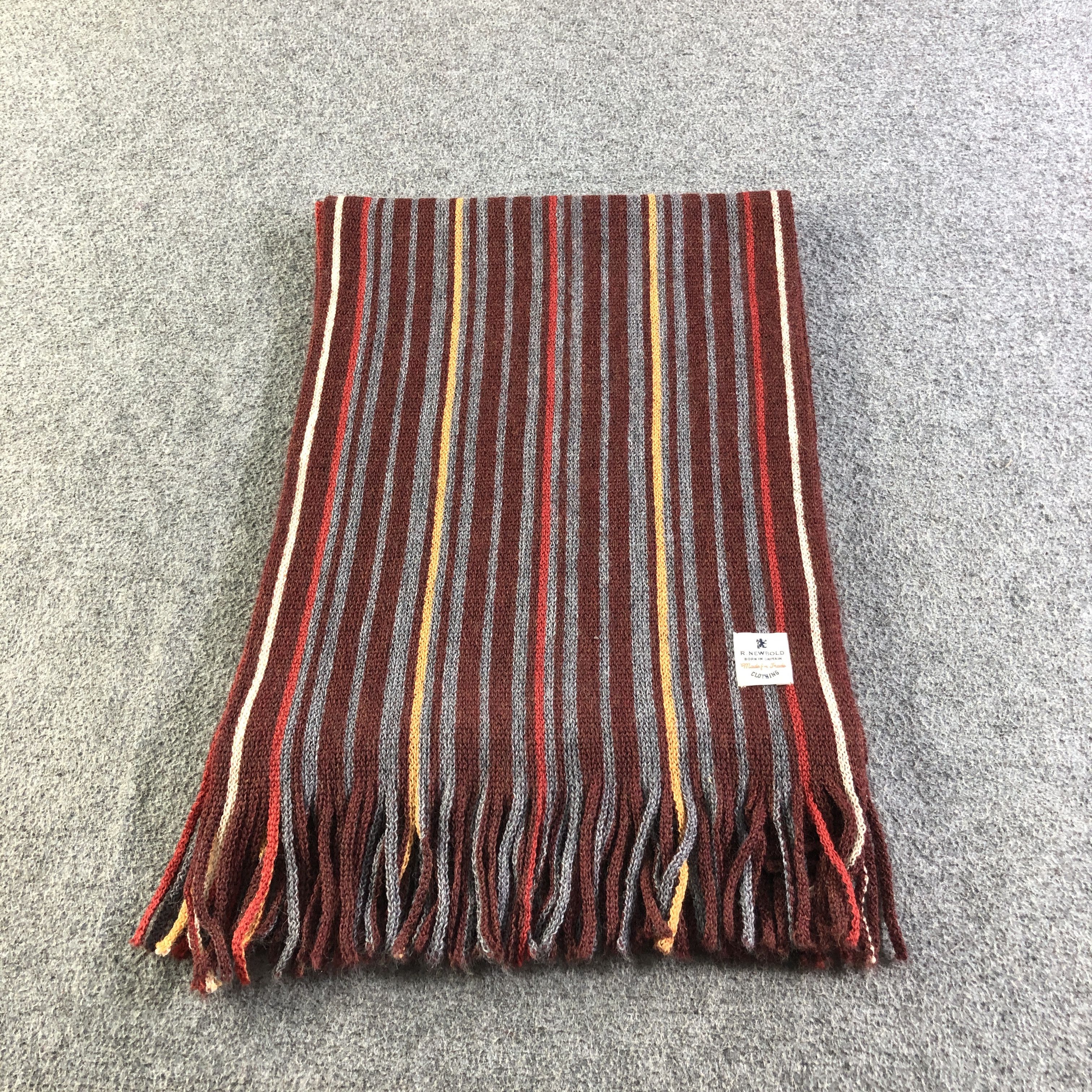 R.Newbold R.Newbold Striped Wool Scarf Muffler V2711 Size ONE SIZE - 2 Thumbnail