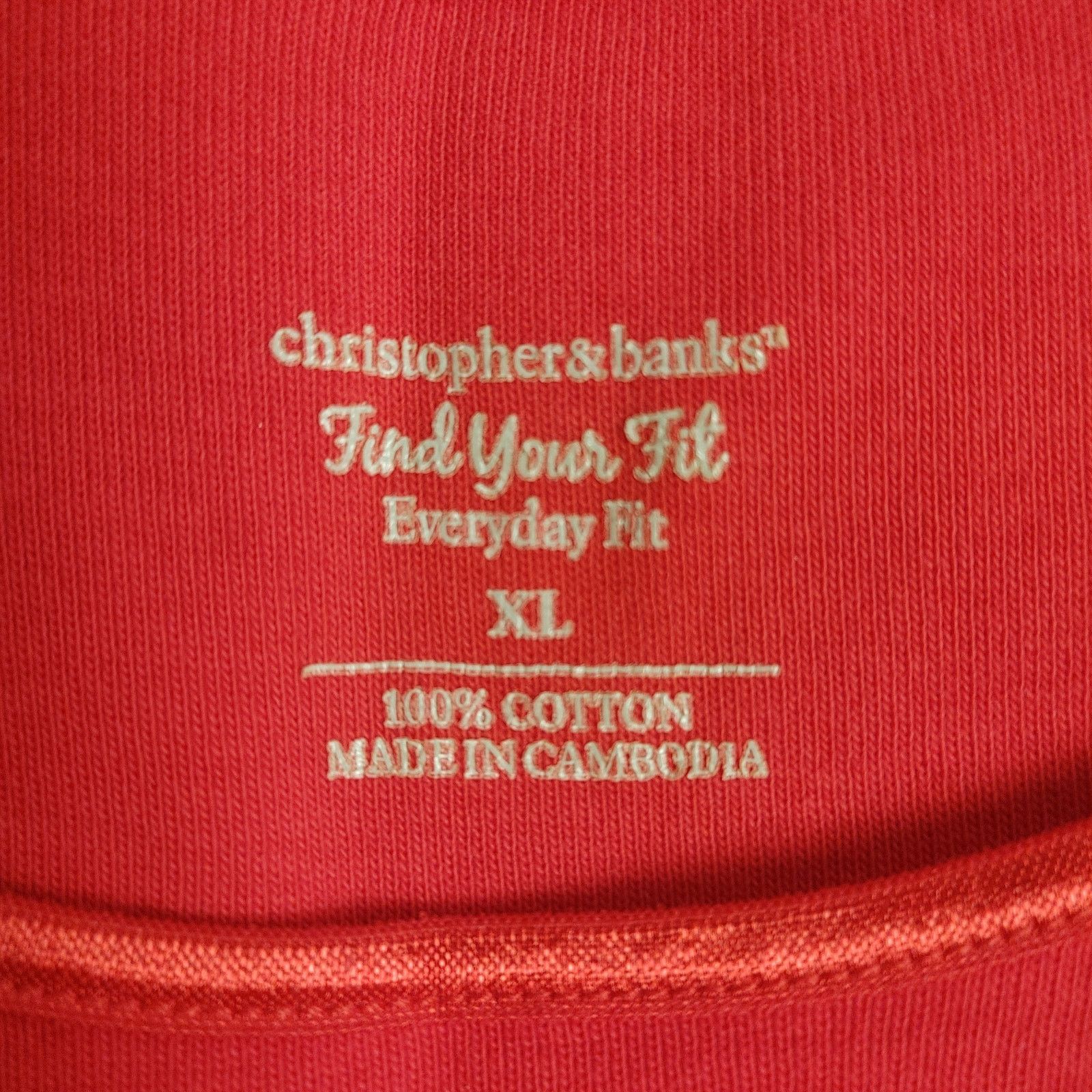 Other Christopher & Banks Women's XL Red Sleeveless Tank Top Size XL / US 12-14 / IT 48-50 - 3 Thumbnail